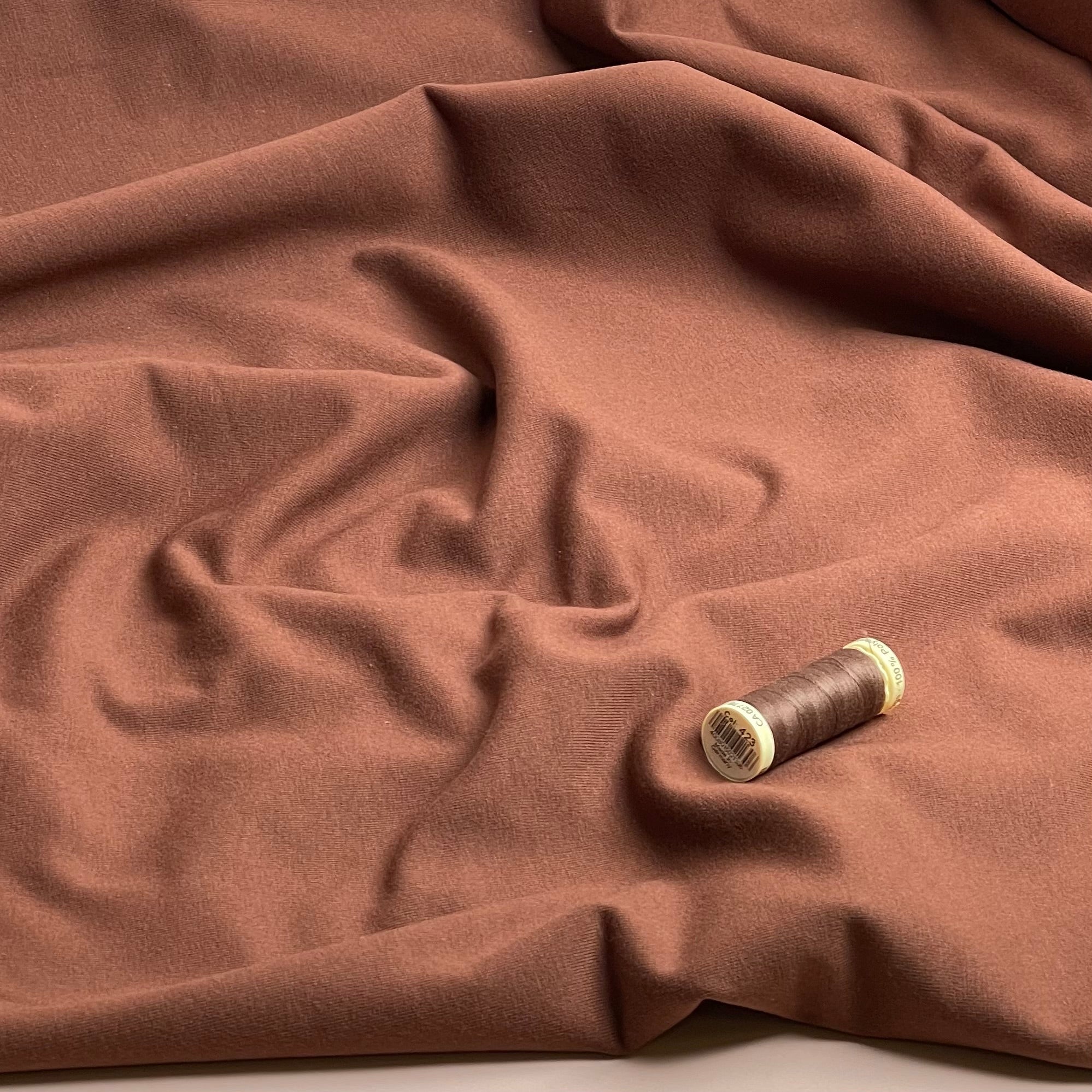 REMNANT 0.47 Metre - Brushed Cotton Sweat-shirting in Brown