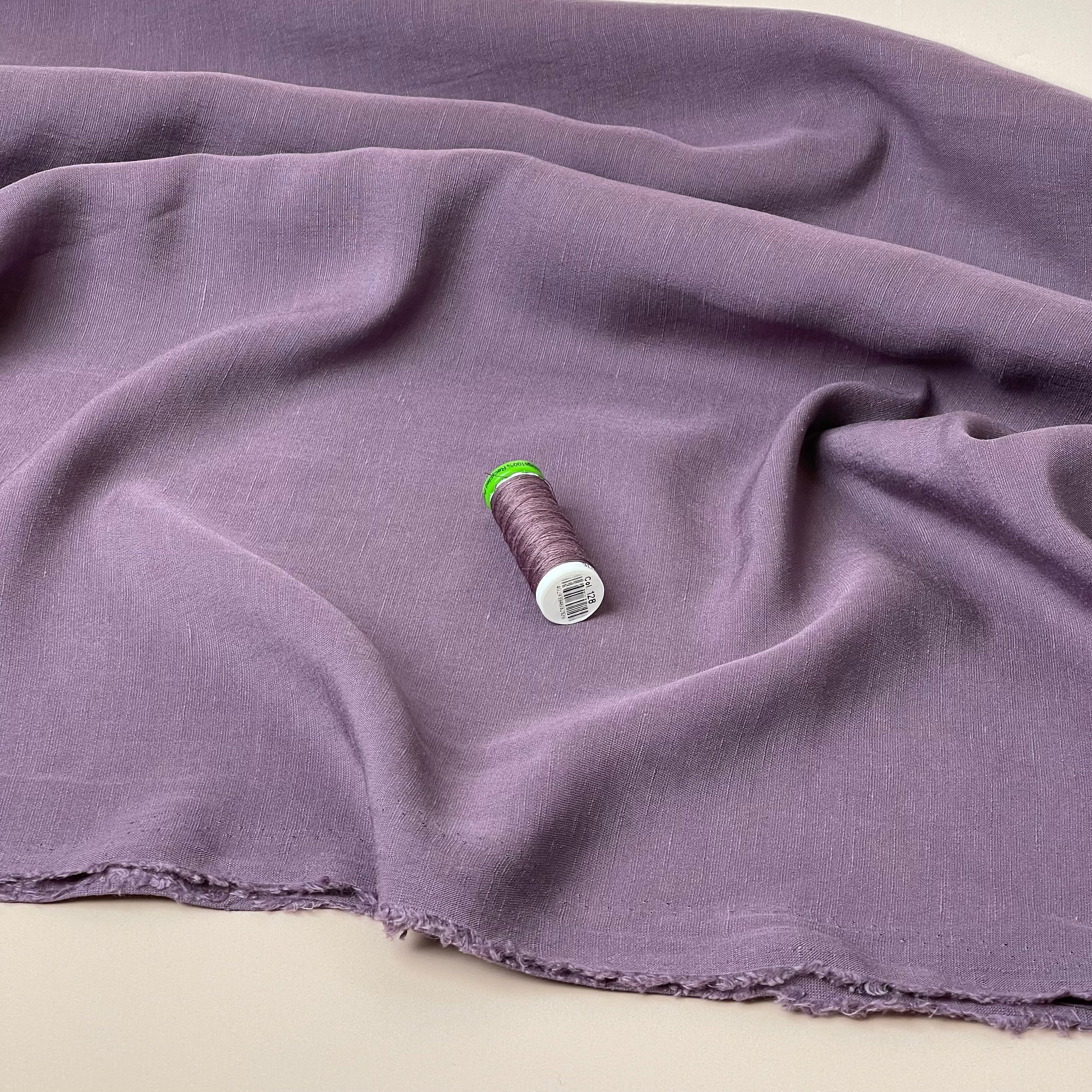 Lush Mauve Light Viscose Linen Crepe Dress Fabric