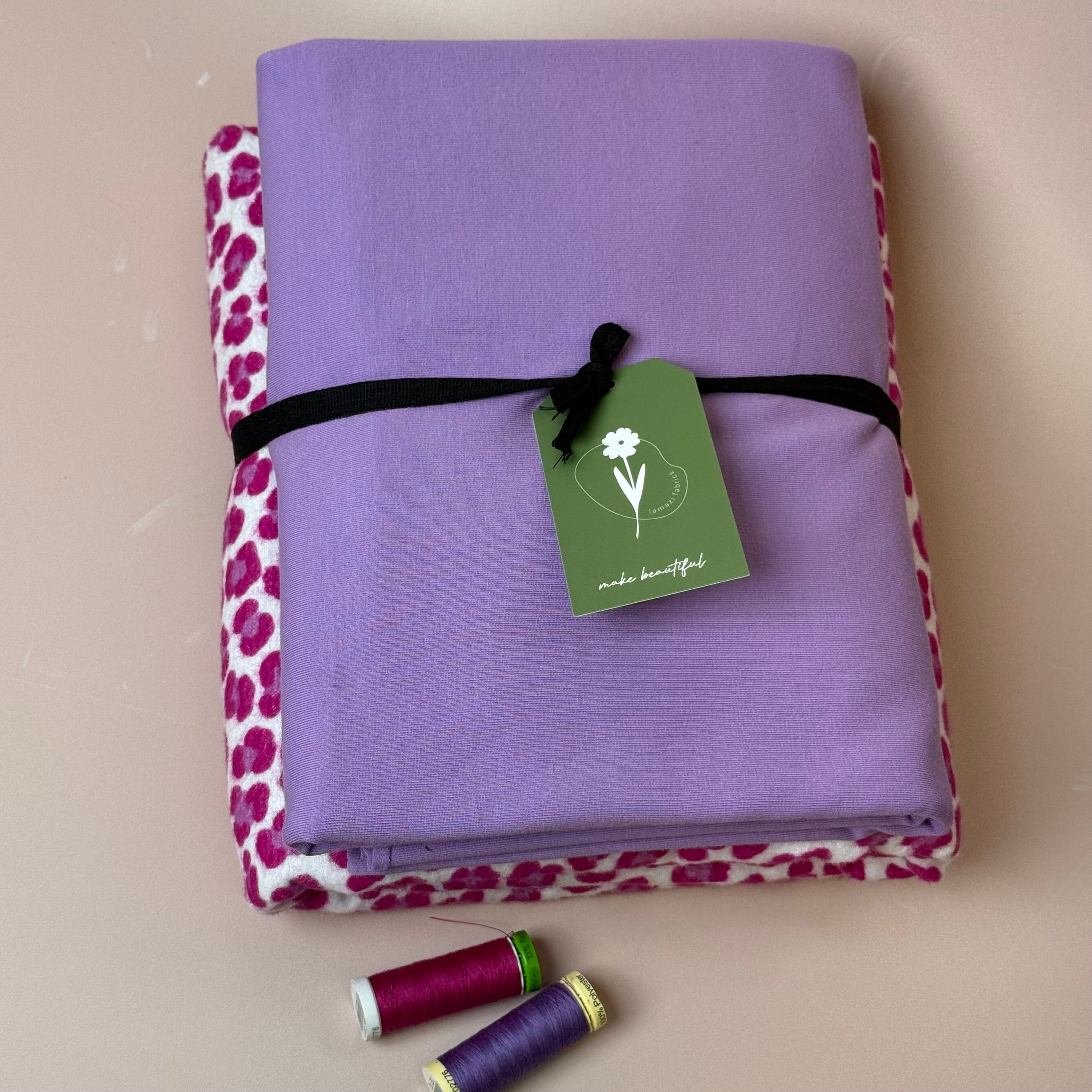 Limited Edition - Luxury Pyjama Kit with Pink Leopard Cotton Flannel and Jersey
