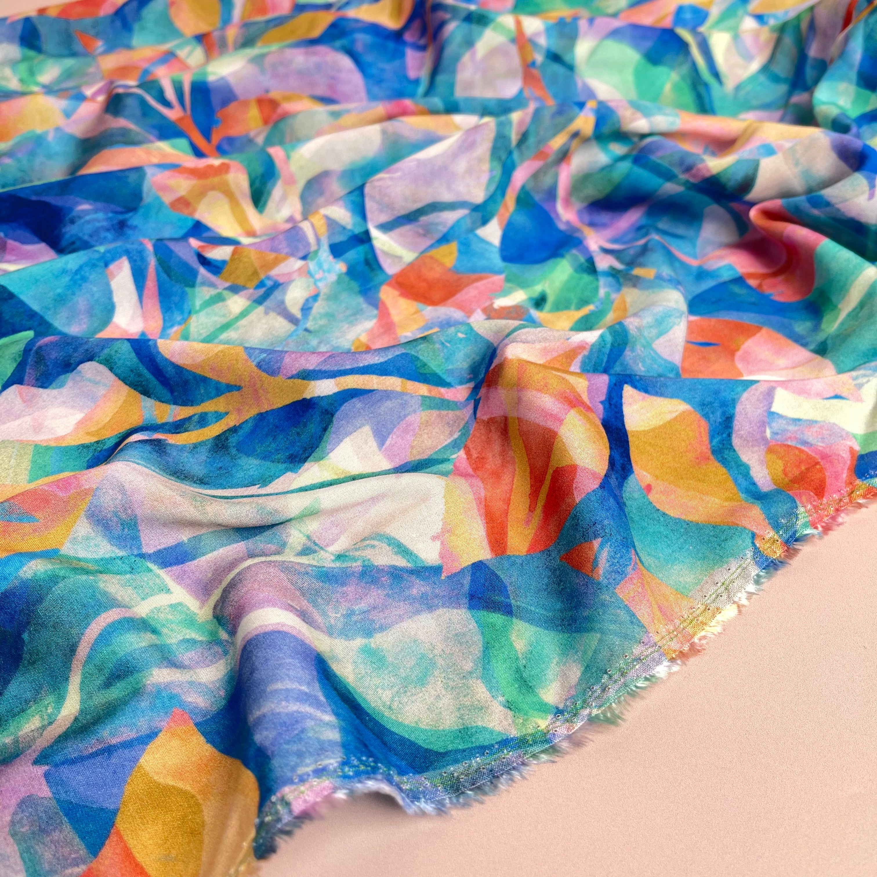 Summer Party - Painted Foliage Coast Viscose Fabric