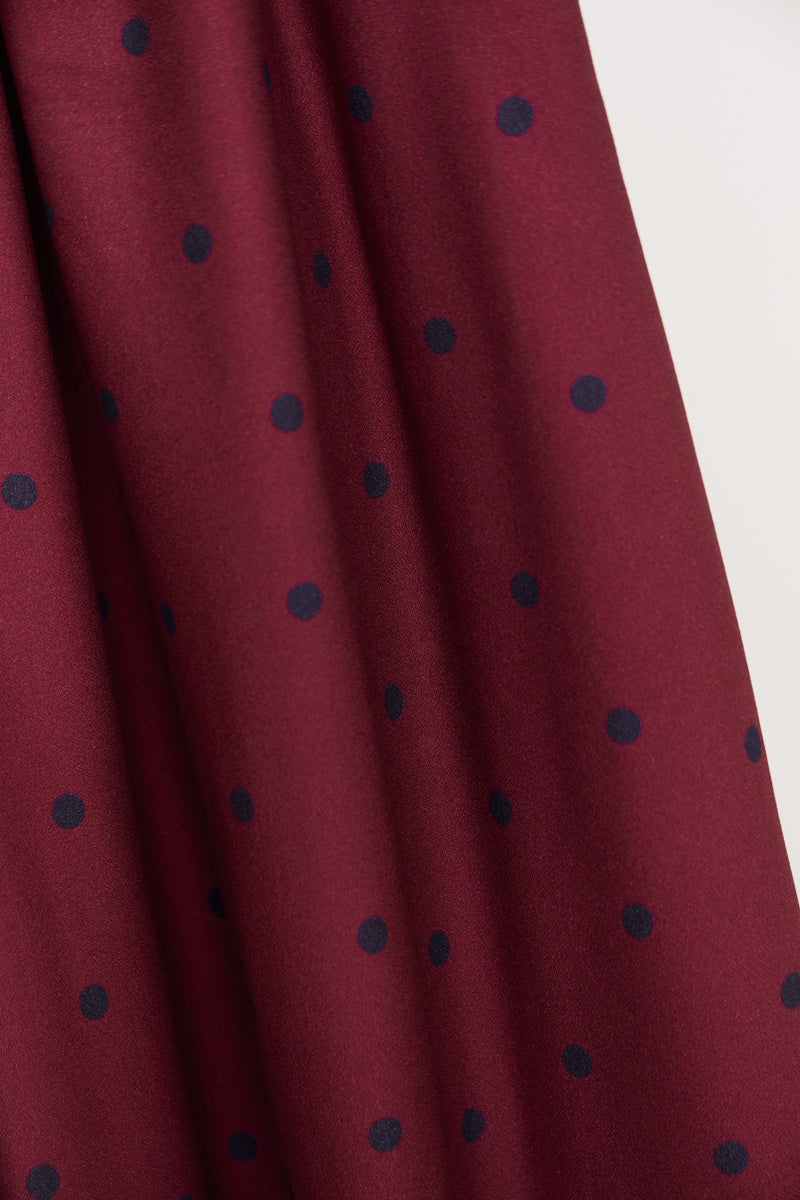 Mind The MAKER - Jolly Dots Fuchsia White ECOVERO™ Viscose Leia Crepe Fabric