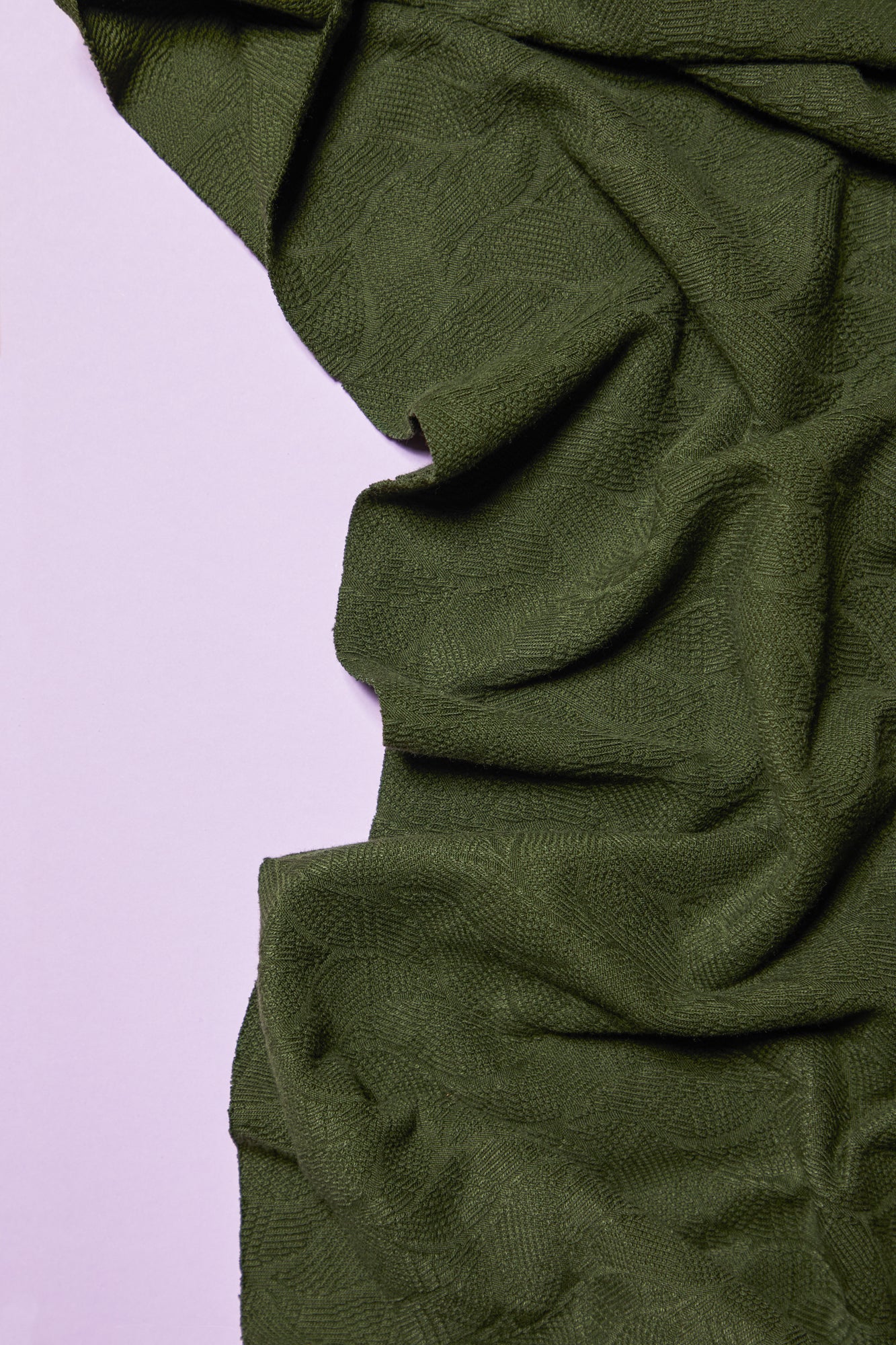 Mind The MAKER - Organic Leaf Jacquard Knit in Khaki Green