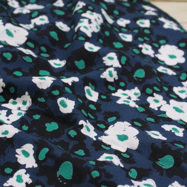 REMNANT 0.85 Metre - Églantine & Zoé - Carlota Atlantic Blue ECOVERO™ Viscose Twill Fabric