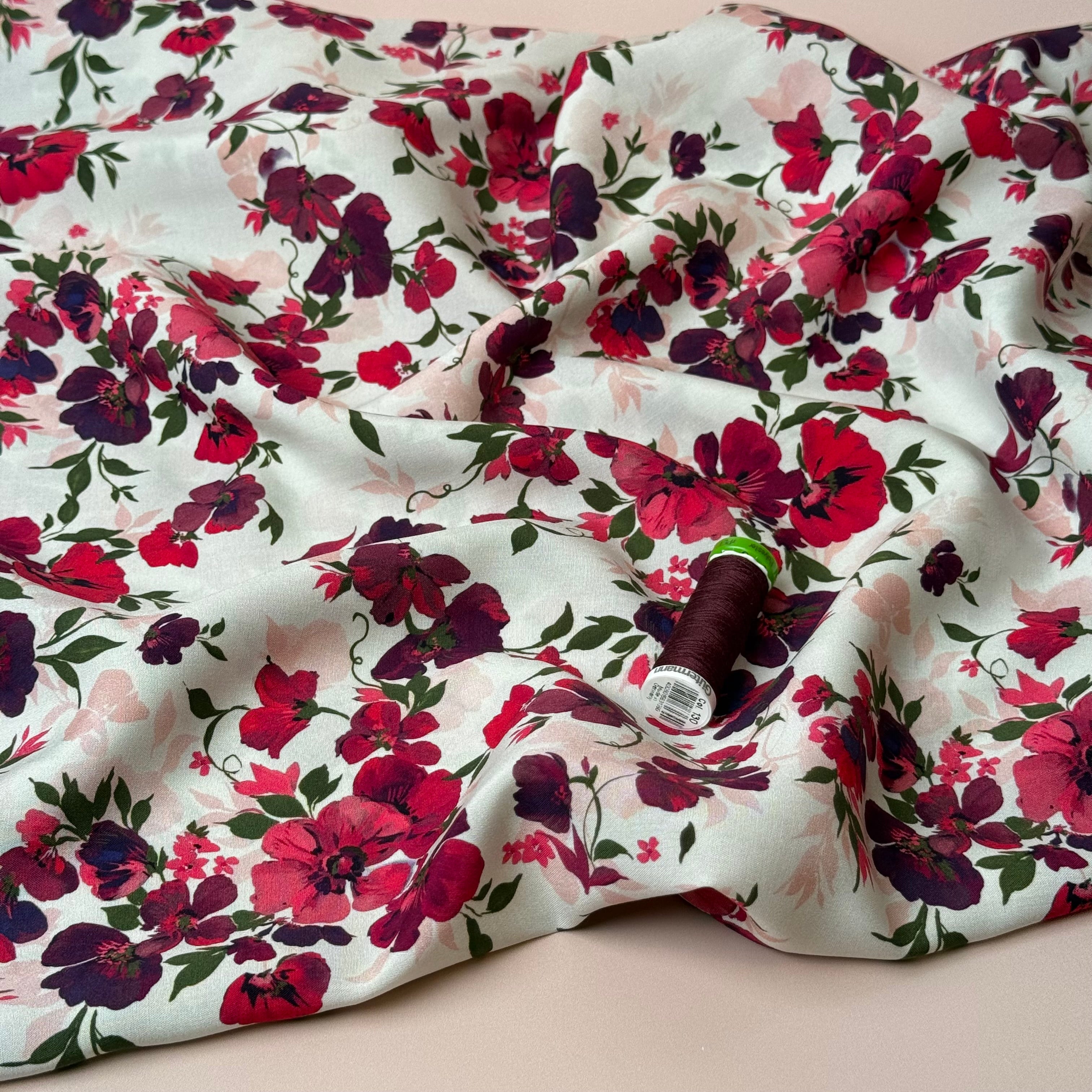 Rosehip Garden LENZING™ ECOVERO™ Viscose Fabric