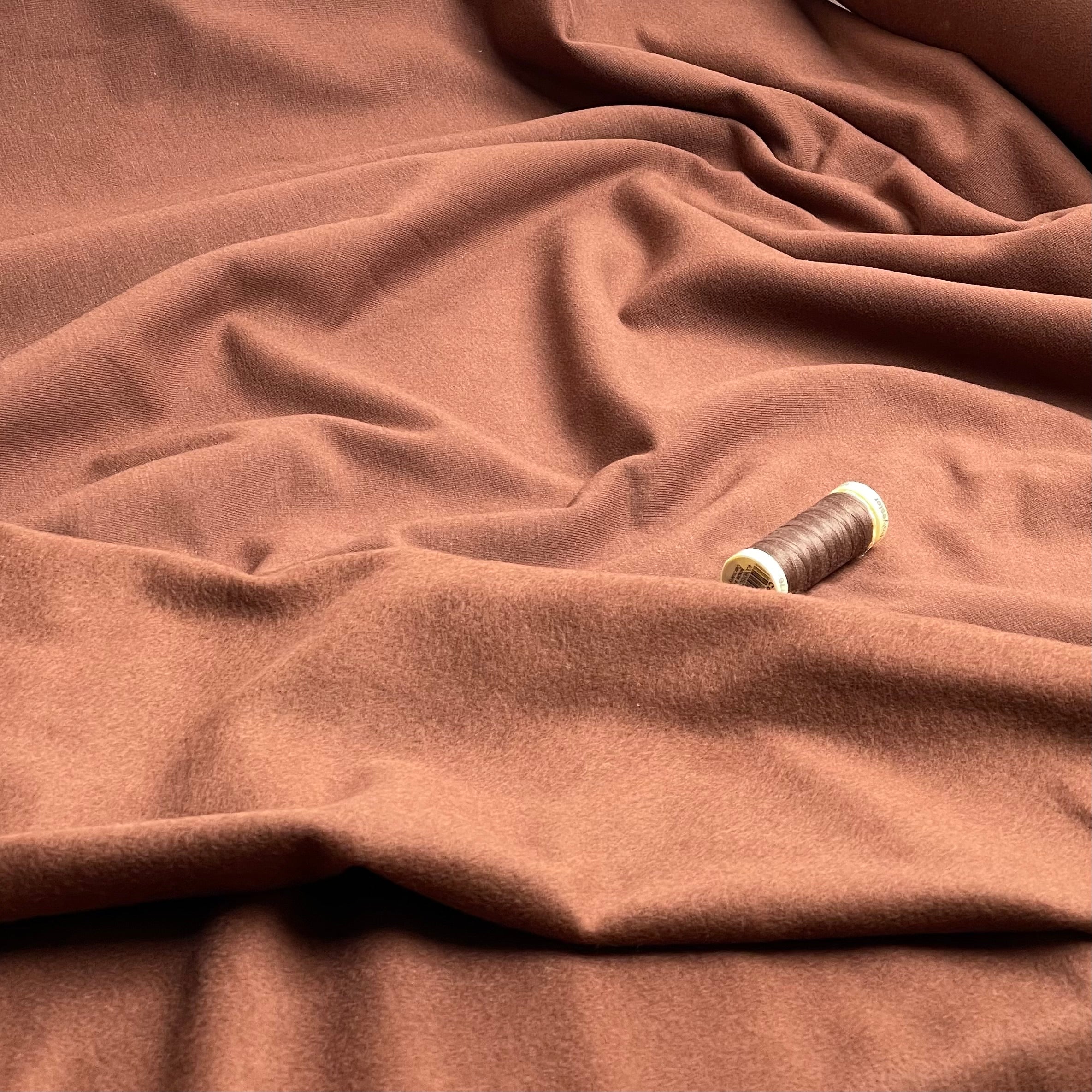 REMNANT 0.47 Metre - Brushed Cotton Sweat-shirting in Brown