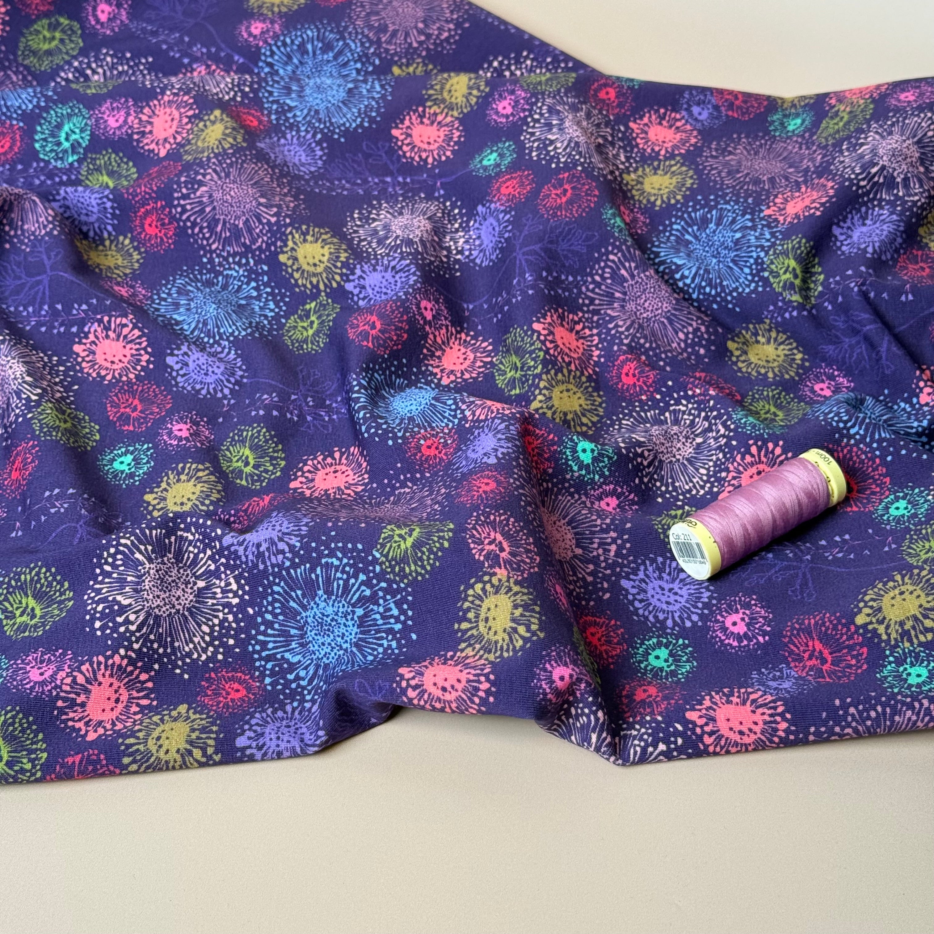 Danish Design - Rainbow Fireworks Cotton Jersey Fabric