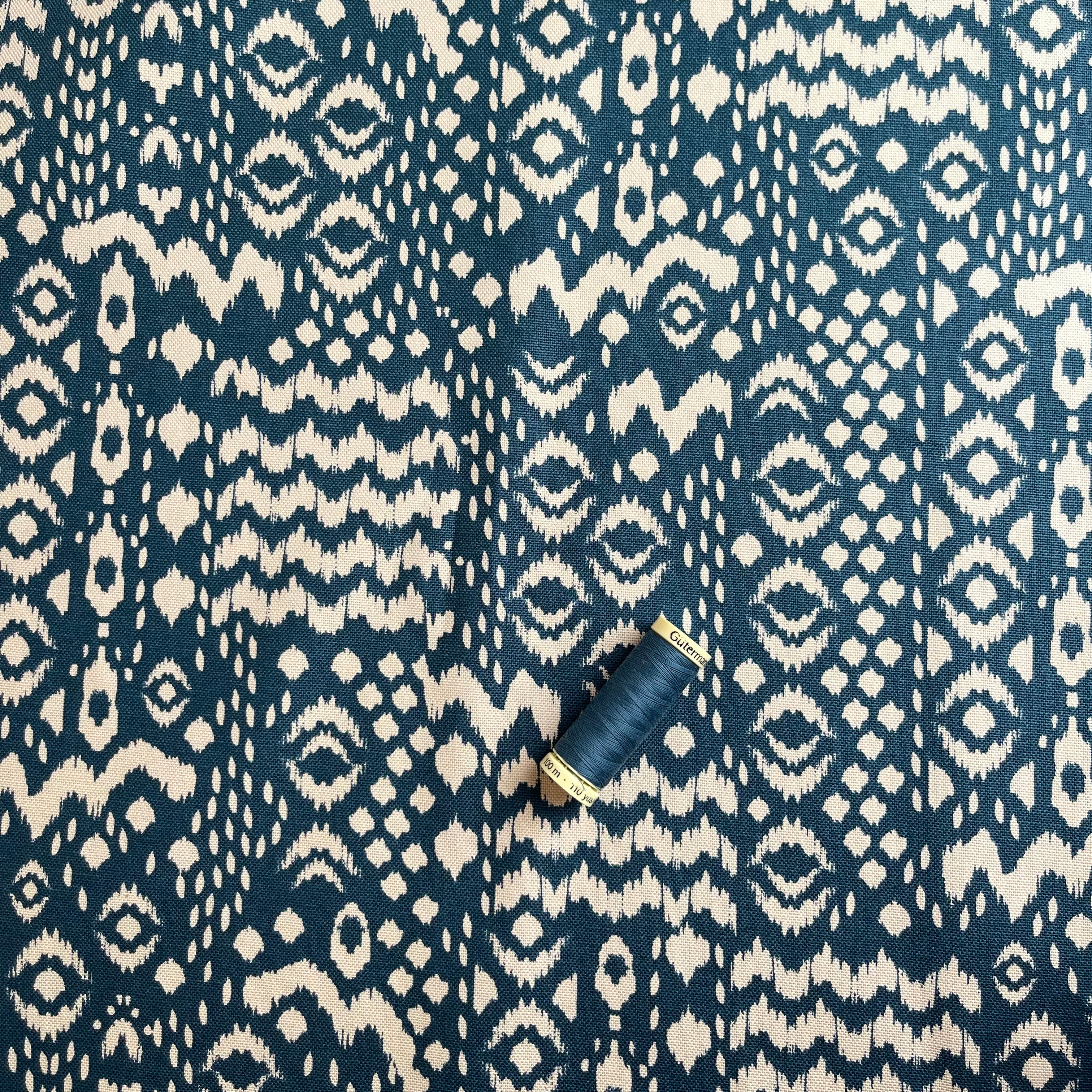 Bohemian in Petrol Cotton Canvas