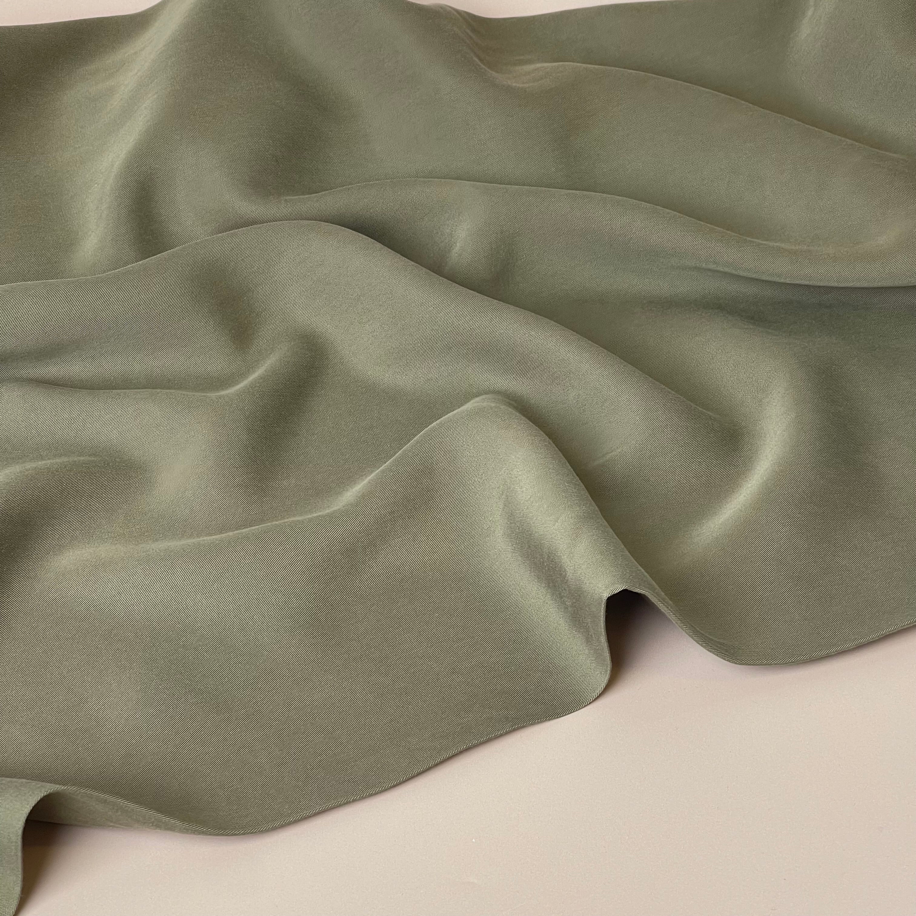 REMNANT 1.8 Metres - Lush in Olive TENCEL™ Lyocell Sandwashed Twill