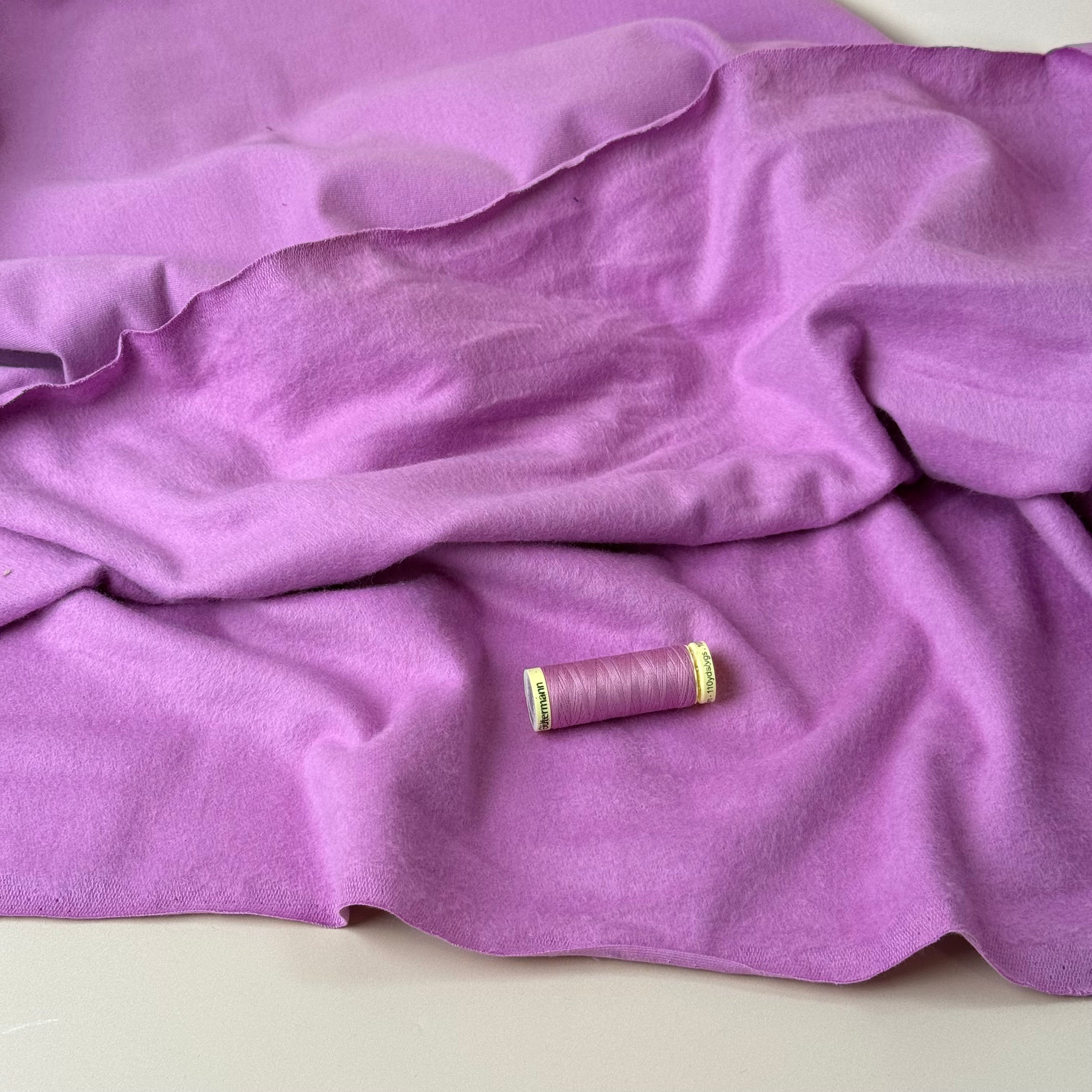 Peach Soft GOTS Organic Cotton Sweat-shirting in Light Violet