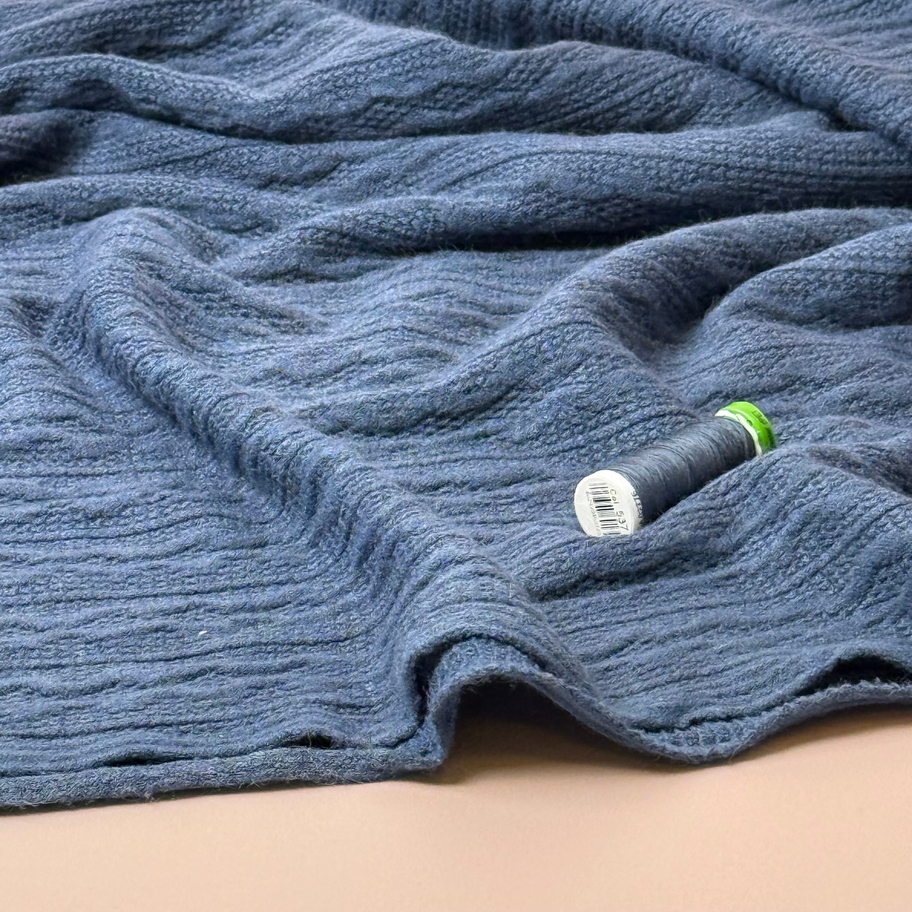 Lace Viscose Blend Sweater Knit in River Blue