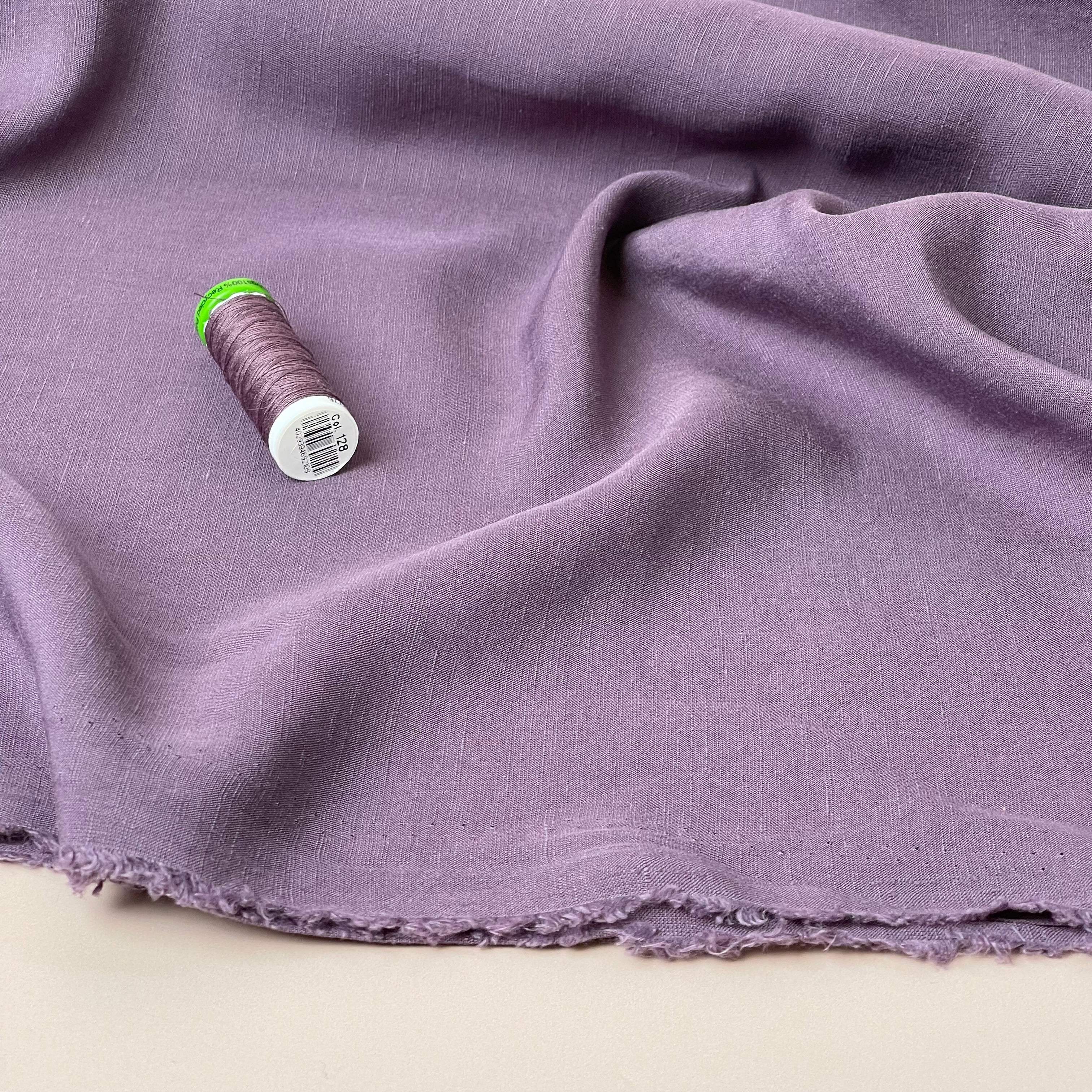 Lush Mauve Light Viscose Linen Crepe Dress Fabric