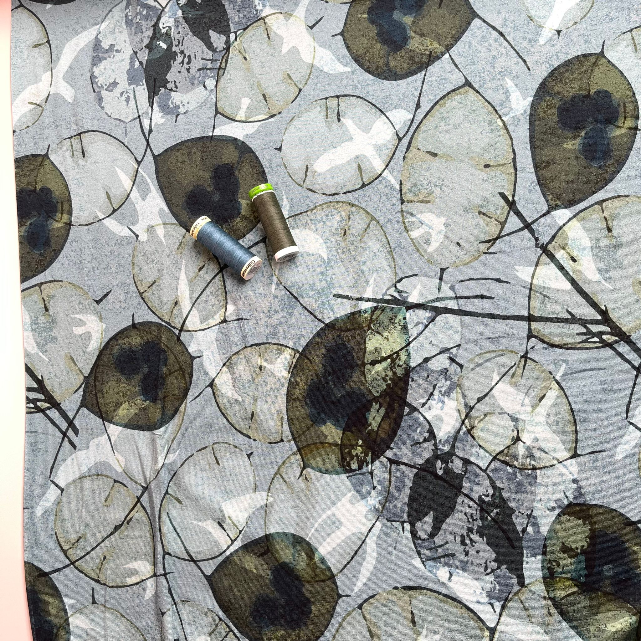REMNANT 2.64 Metres - Danish Design - Frosted Leaves ECOVERVO™ Viscose Jersey