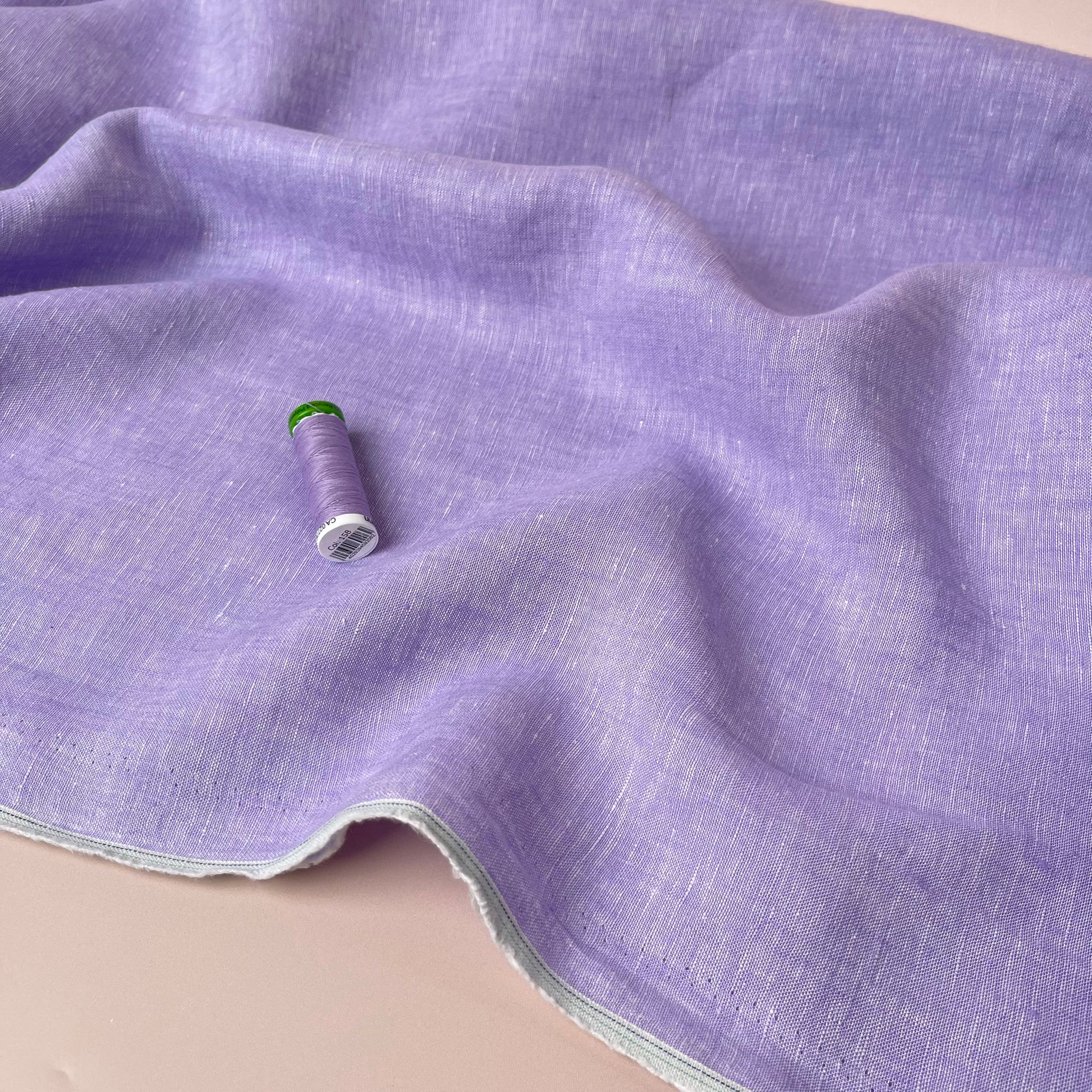 Yarn Dyed Pure Linen Fabric in Lilac