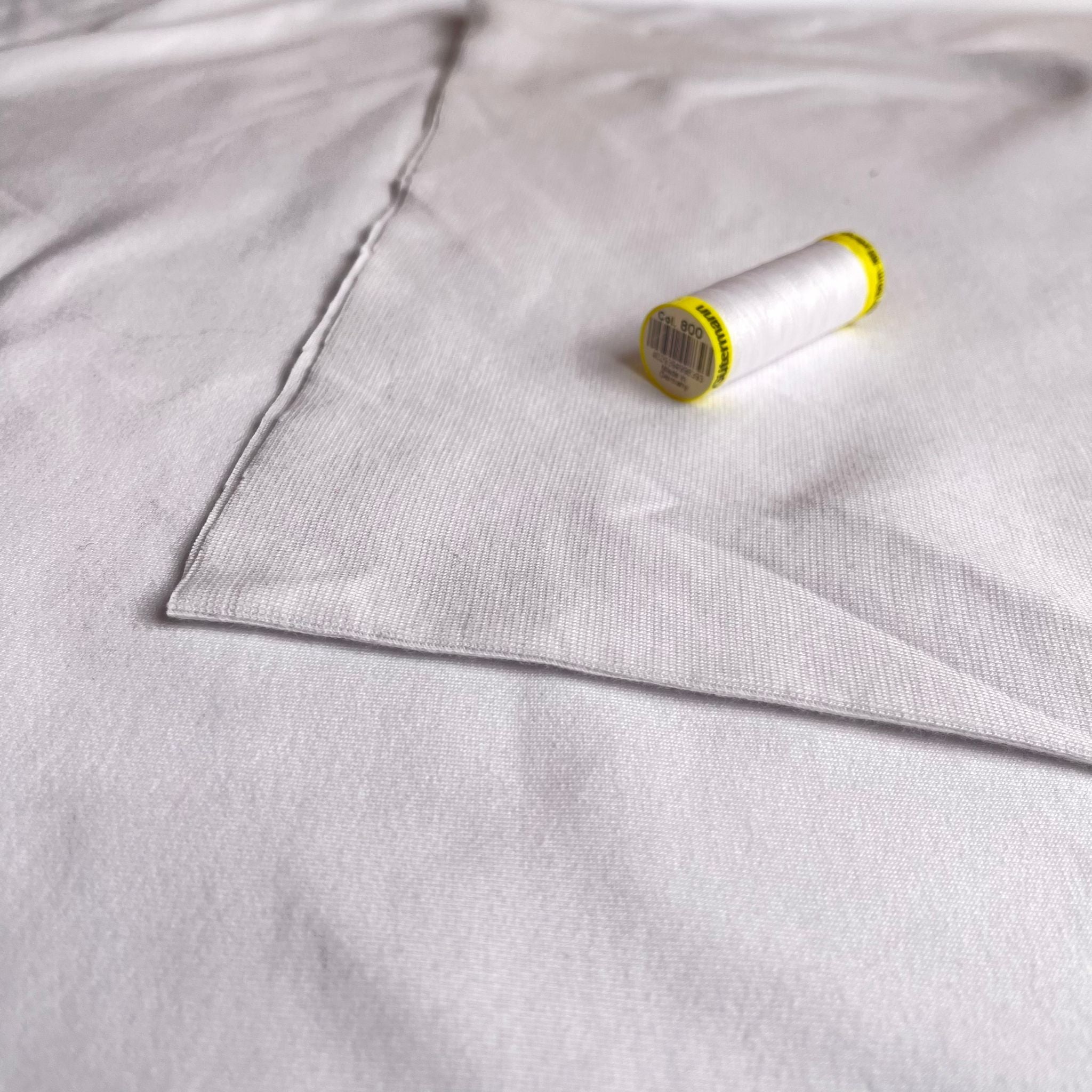White Organic Tubular Cuff Ribbing