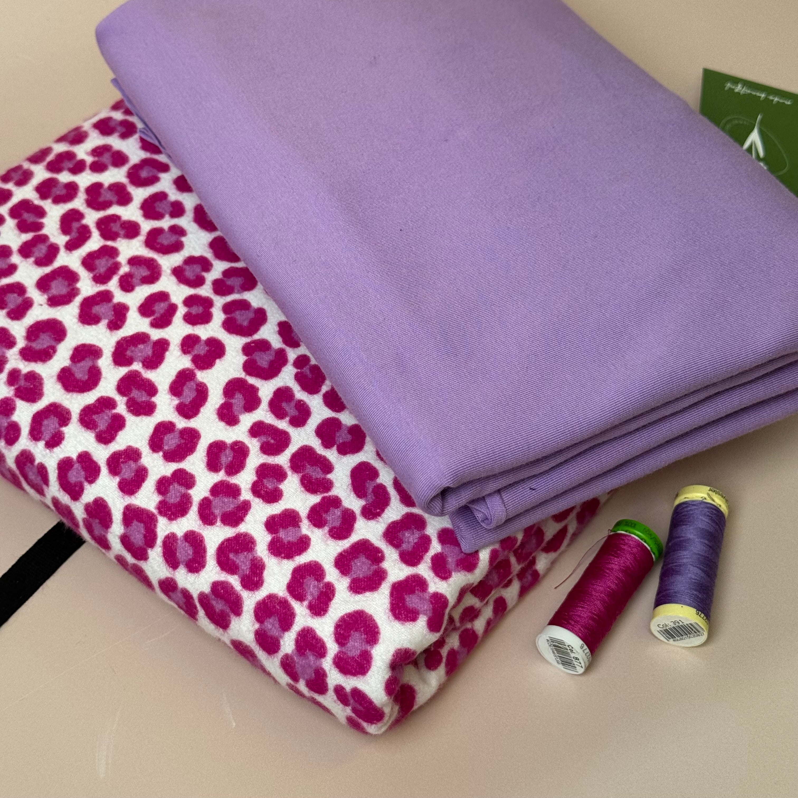 Limited Edition - Luxury Pyjama Kit with Pink Leopard Cotton Flannel and Jersey