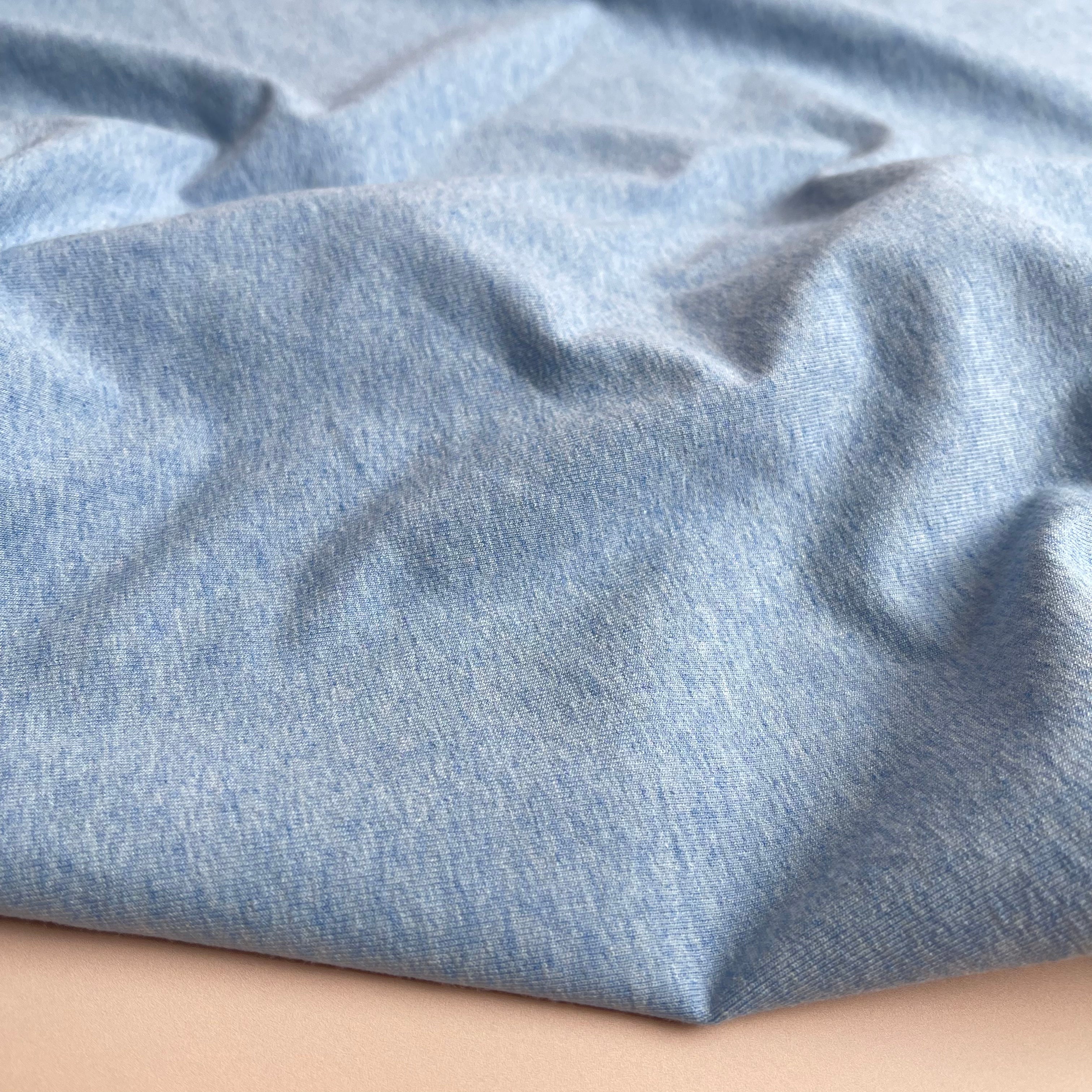 Essential Chic Blue Melange Jersey Fabric