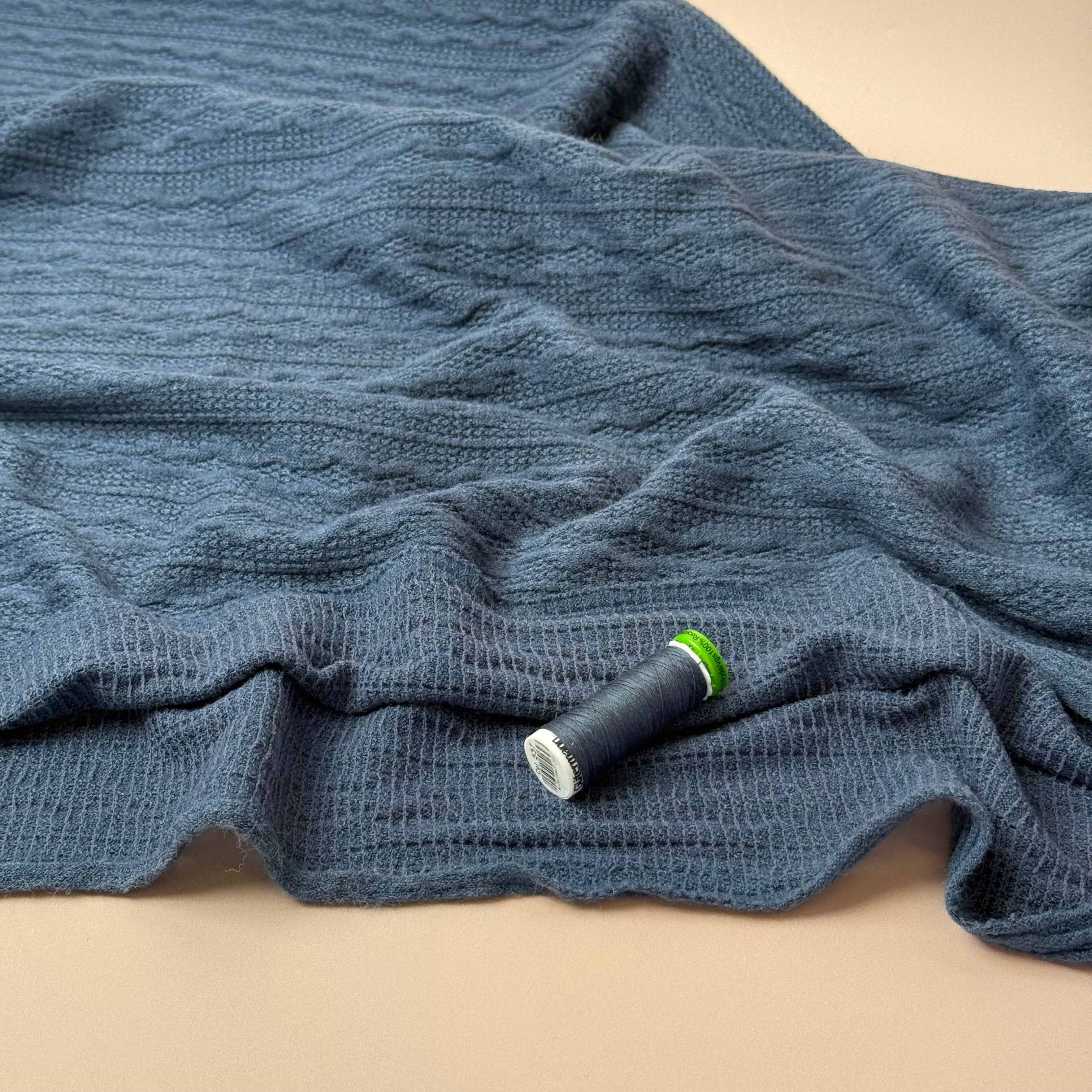 Lace Viscose Blend Sweater Knit in River Blue
