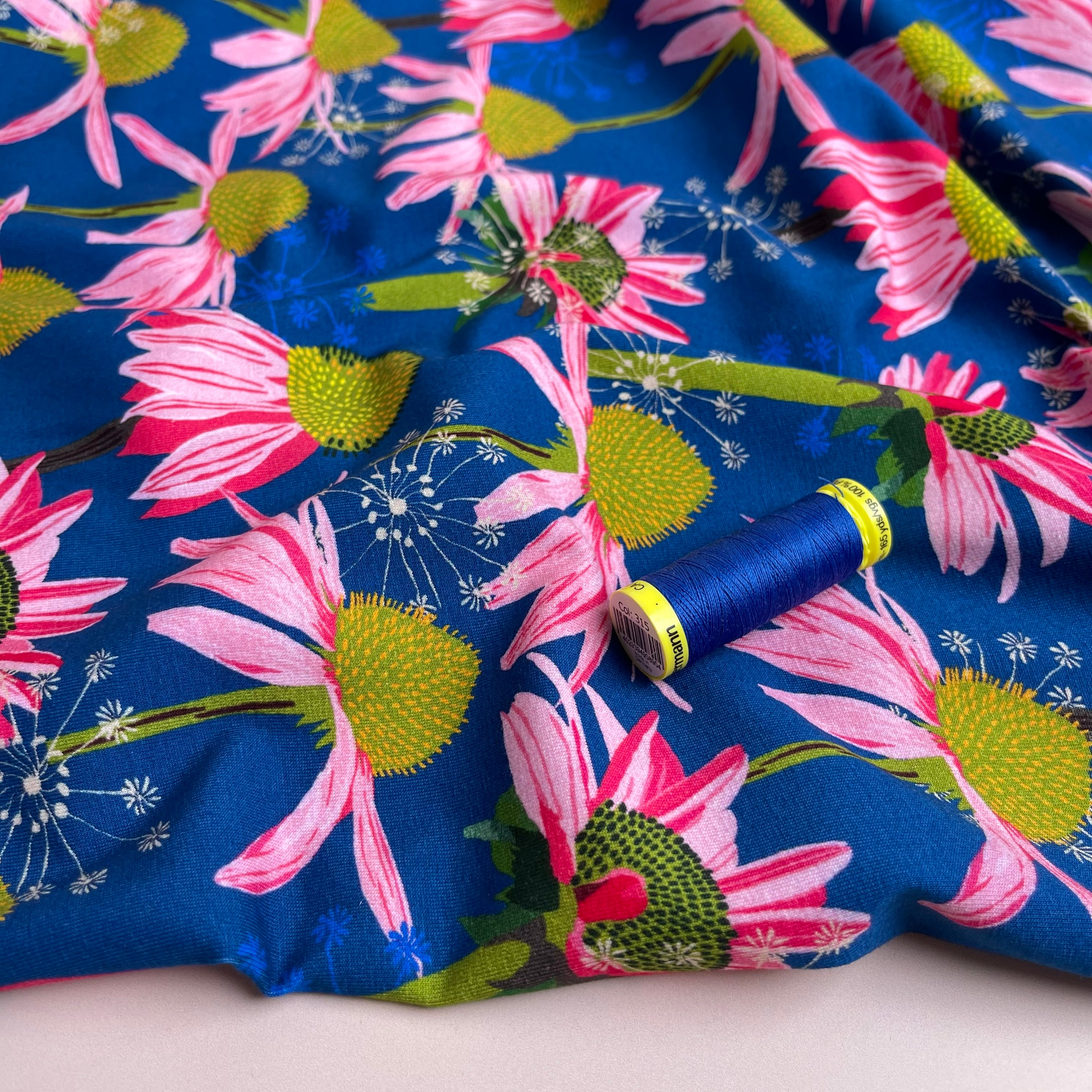 Danish Design - Autumn Flowers Cotton Jersey Fabric