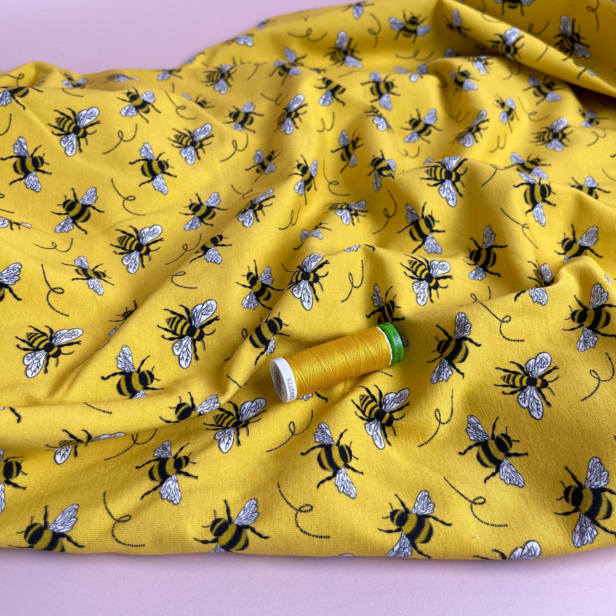Busy Bees Organic Cotton Knit Fabric