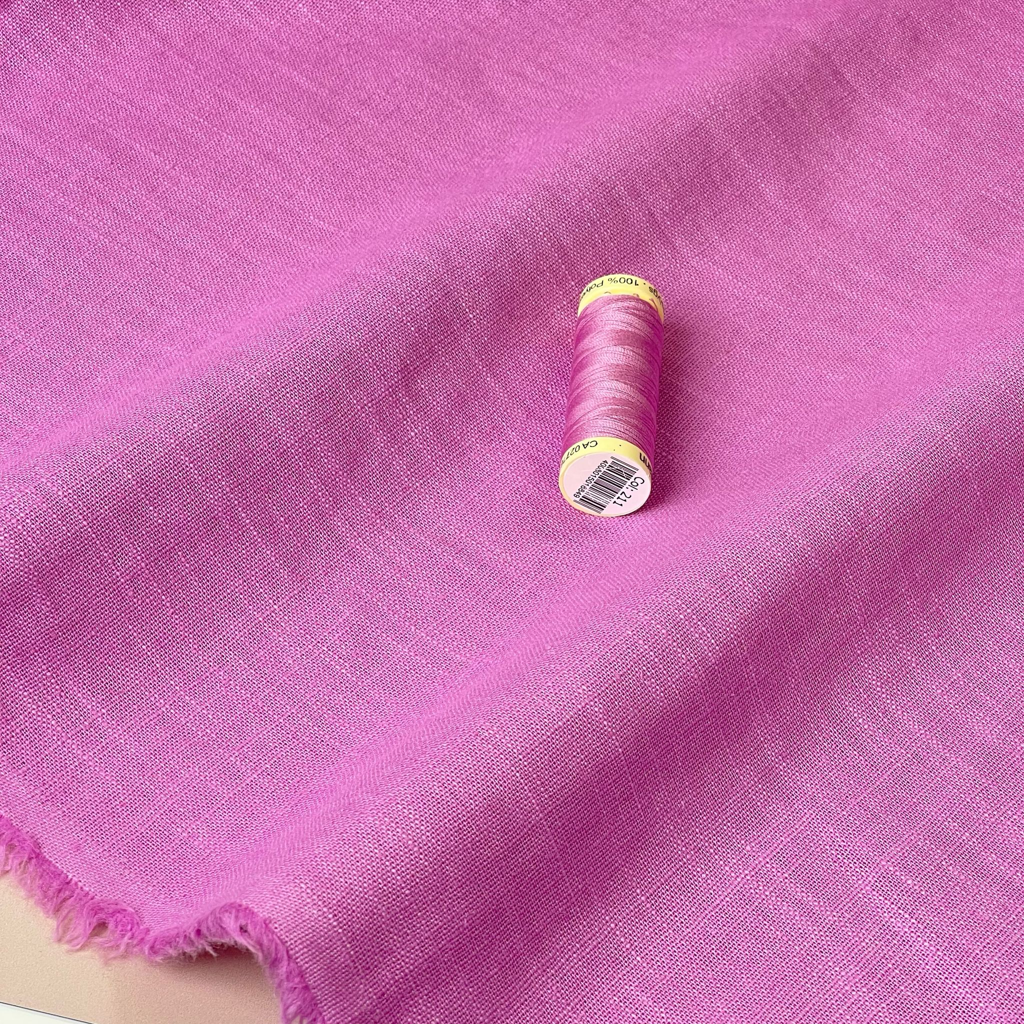 Breeze Candy Pink - Enzyme Washed Linen Cotton Fabric