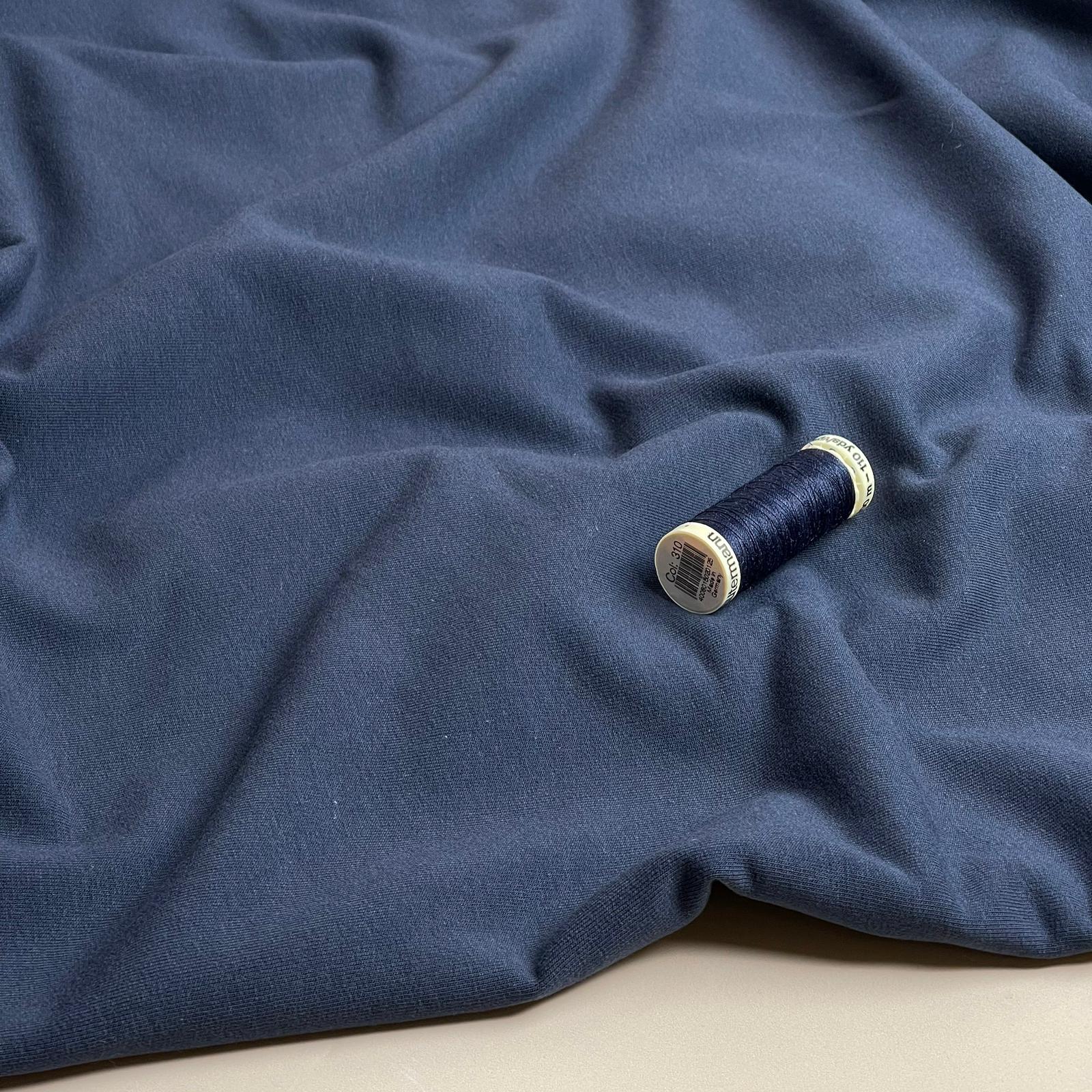 REMNANT 0.9 Metre - Brushed Cotton Sweat-shirting in Navy
