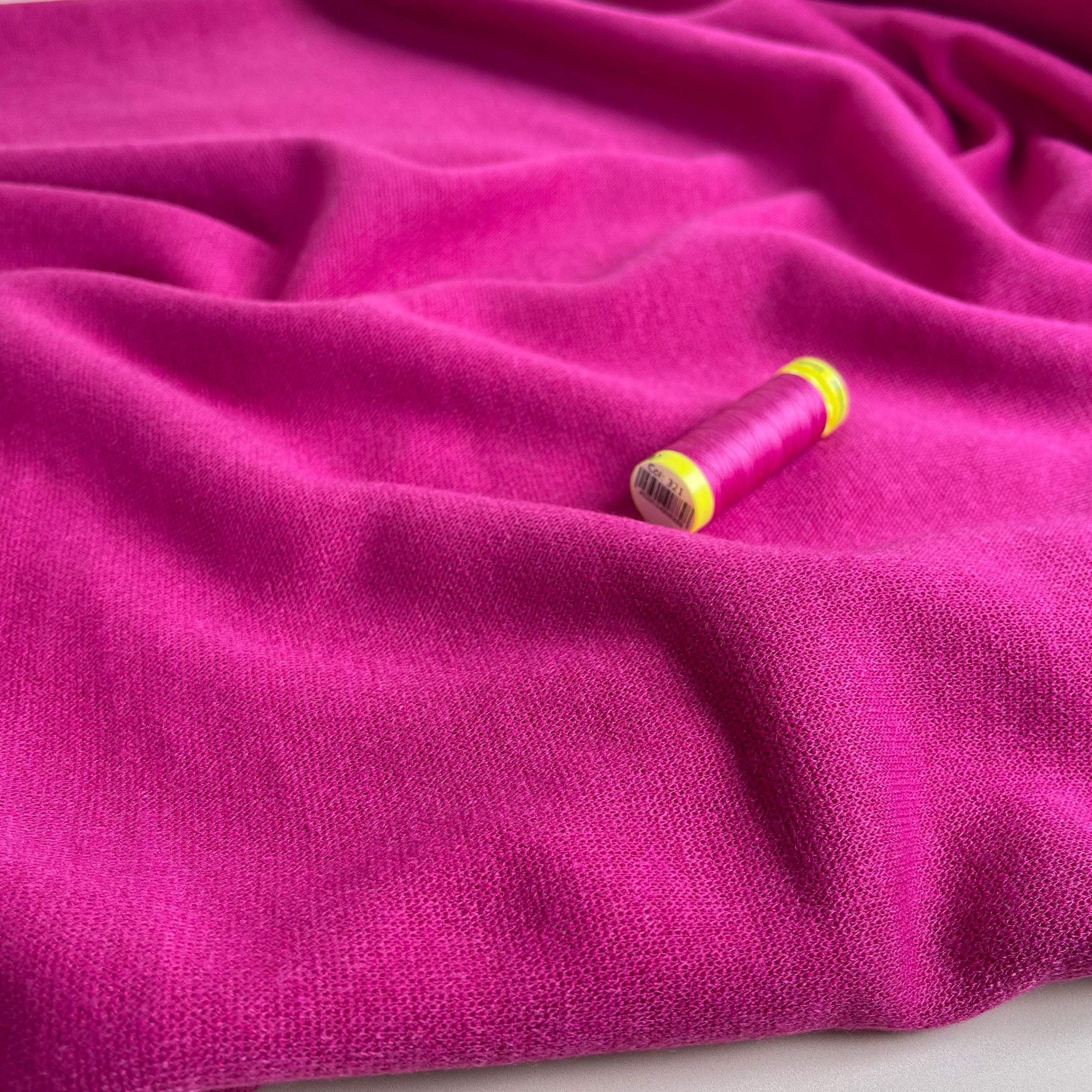 REMNANT 0.54 Metre - Soft Touch Viscose Blend Sweater Knit in Aster Pink