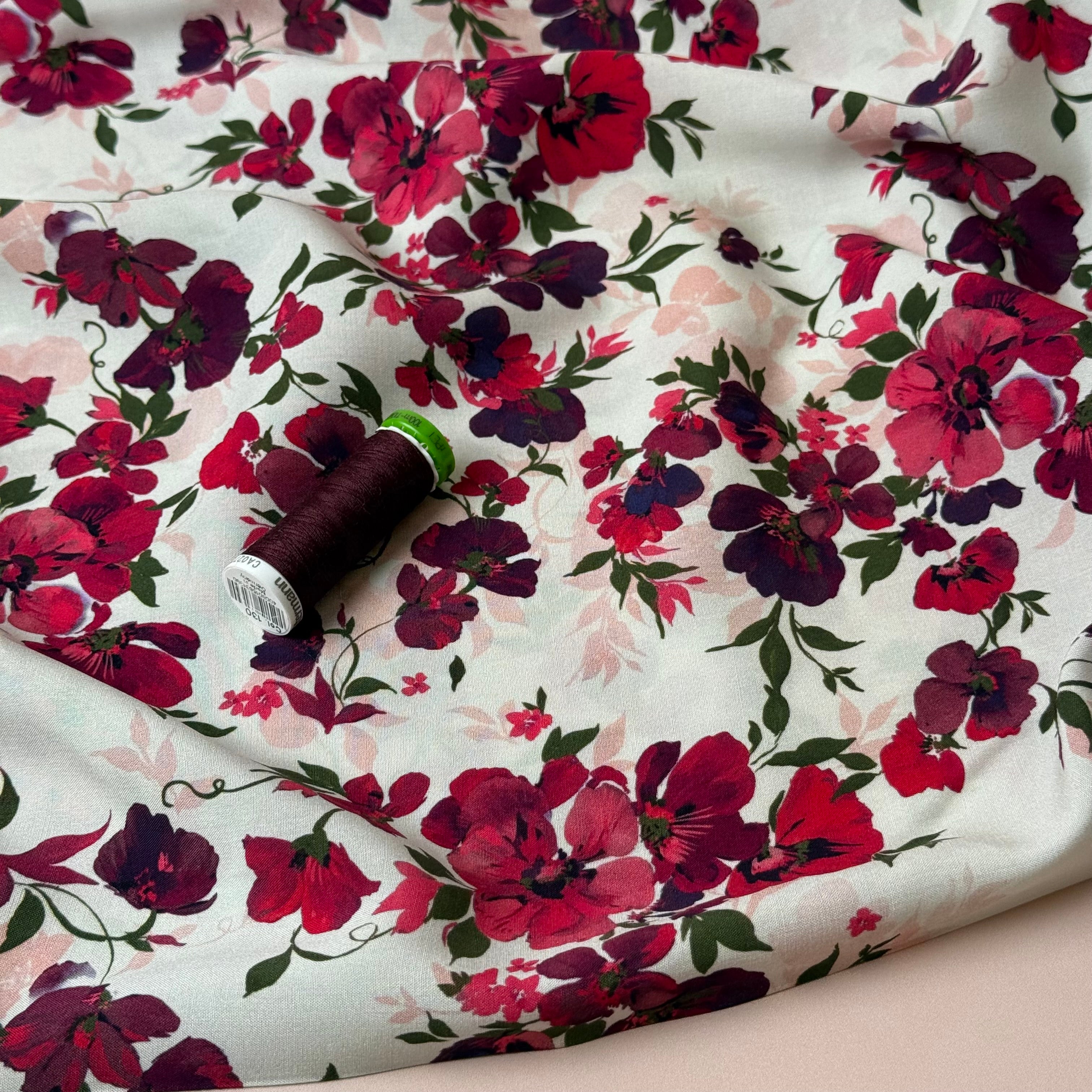 Rosehip Garden LENZING™ ECOVERO™ Viscose Fabric