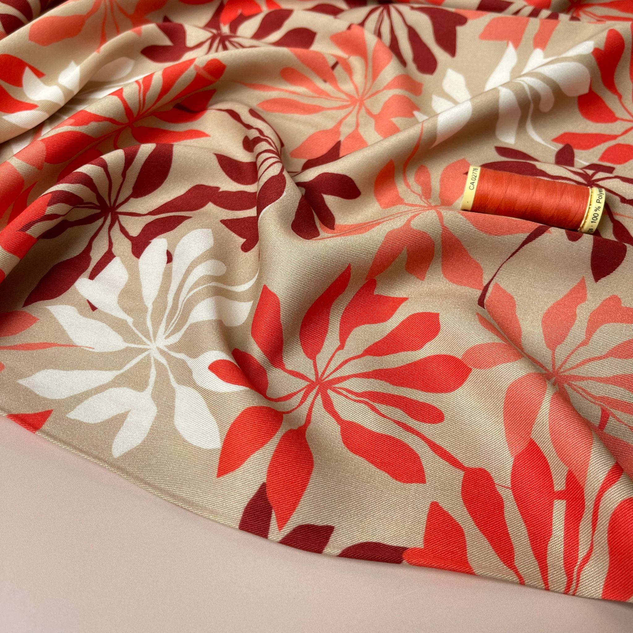 Light & Lush - Sunset Foliage Viscose Twill Fabric