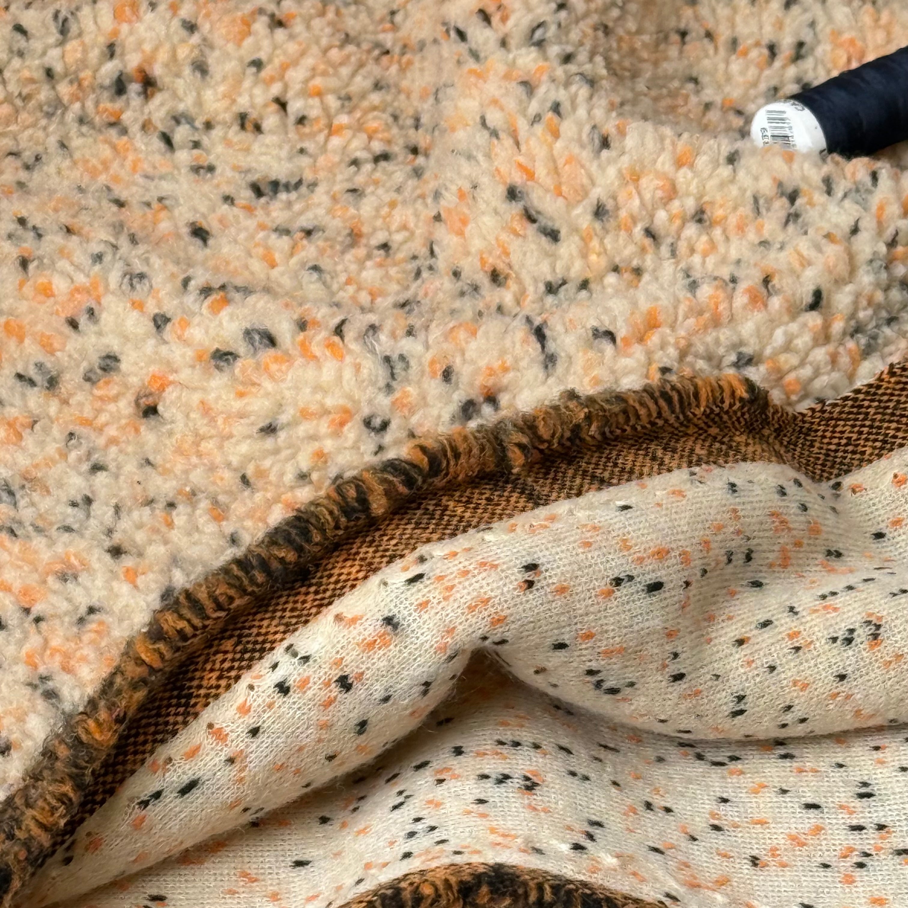 Speckles Beige Teddy Coating Fabric