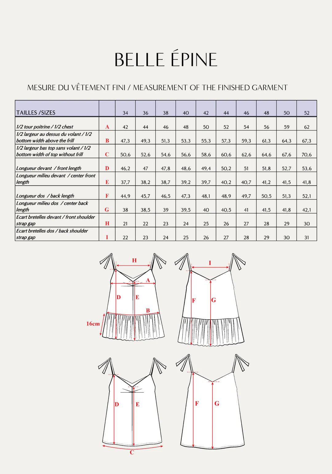 Maison Fauve - BELLE ÉPINE Top Paper Sewing Pattern