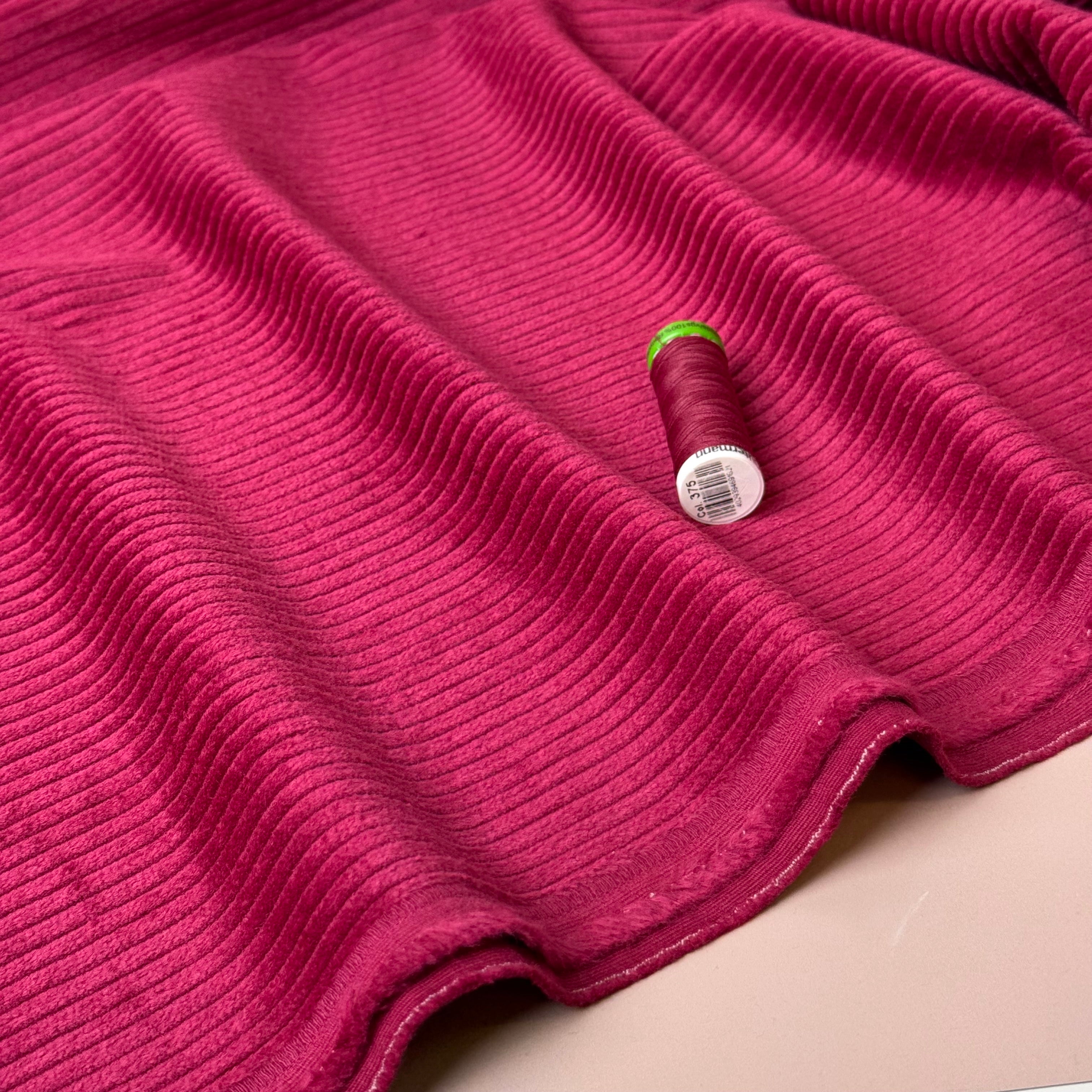 Pure Cotton Washed Corduroy 4.5W in Cerise