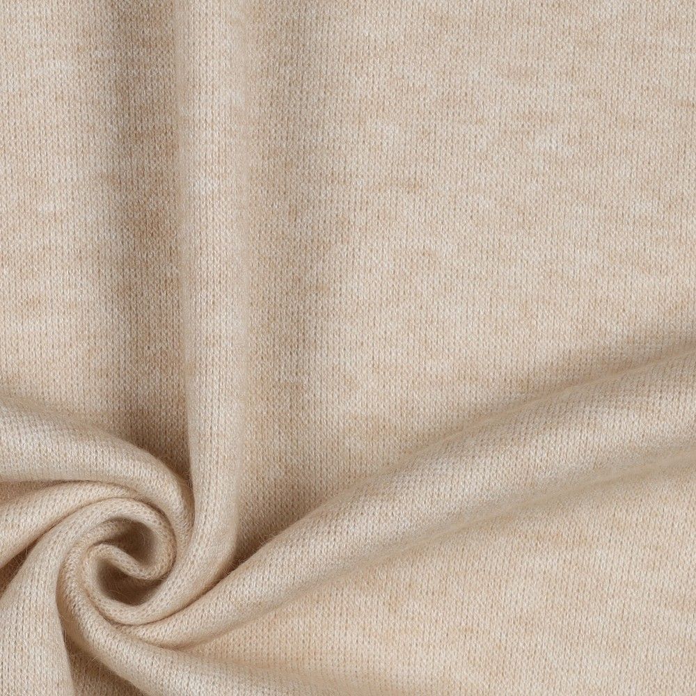 Snug Viscose Blend Sweater Knit in Beige Melange