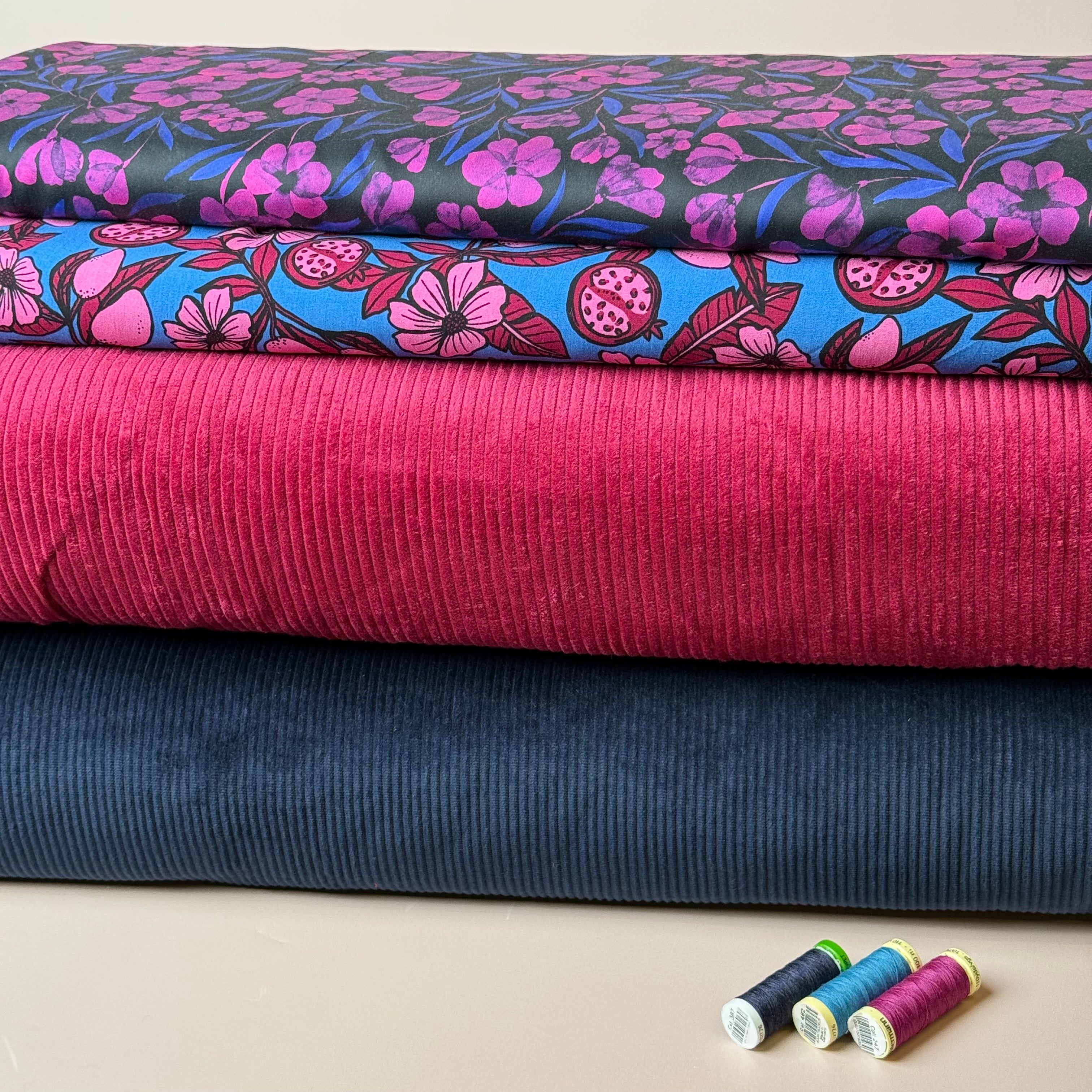 Pure Cotton Washed Corduroy 4.5W in Cerise