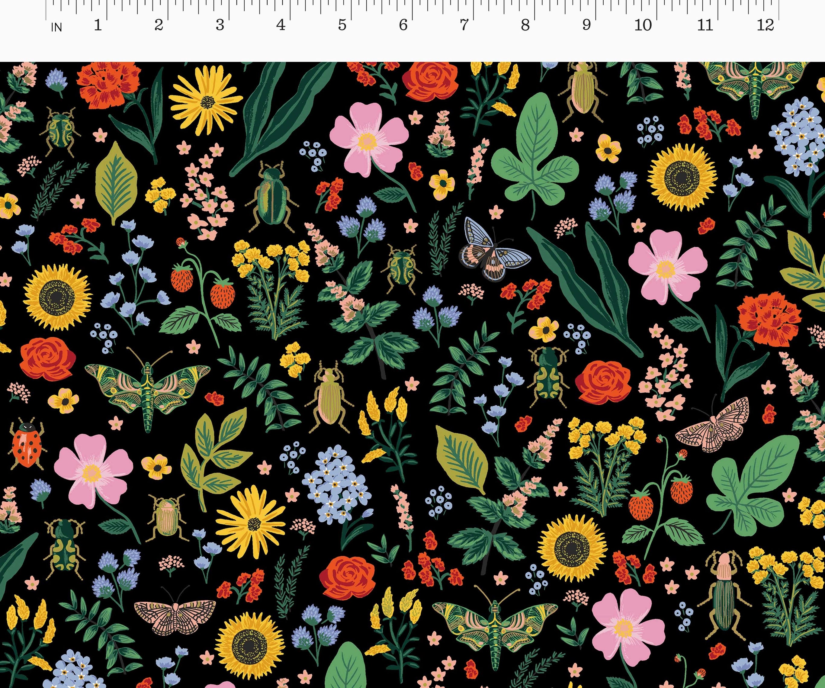 Rifle Paper Co - Curio Garden Black Metallic Cotton