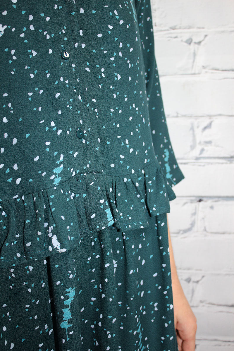 REMNANT 0.63 Metre - Églantine & Zoé - Lyptus Dark Lagoon Viscose Crepe Fabric