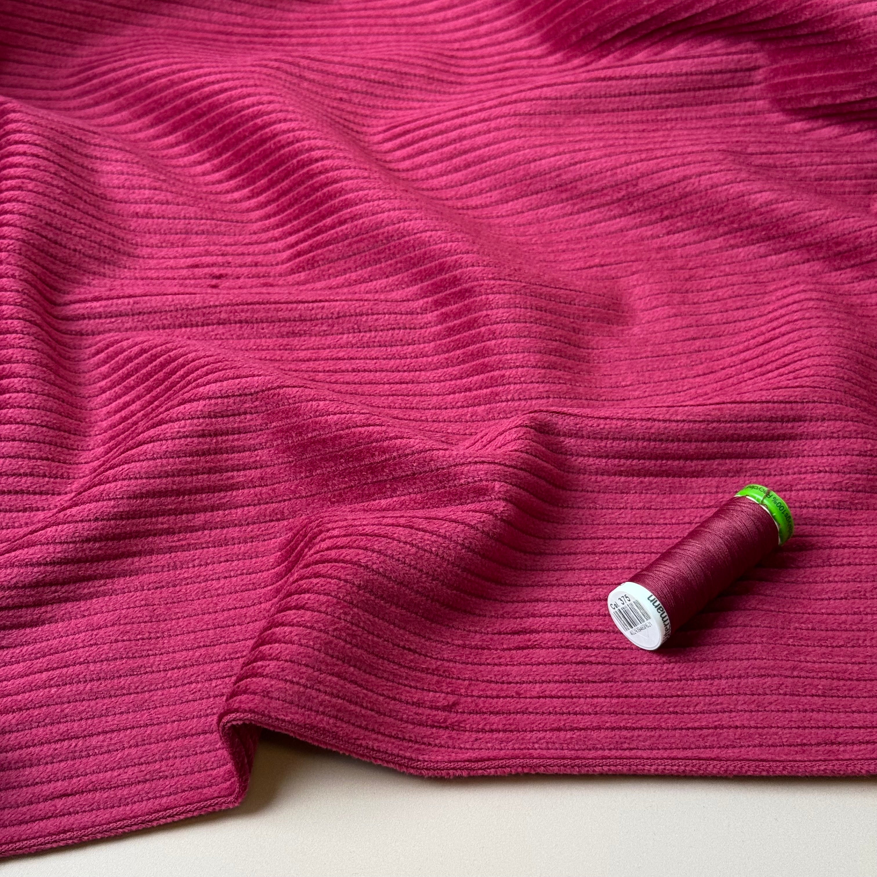 Pure Cotton Washed Corduroy 4.5W in Cerise