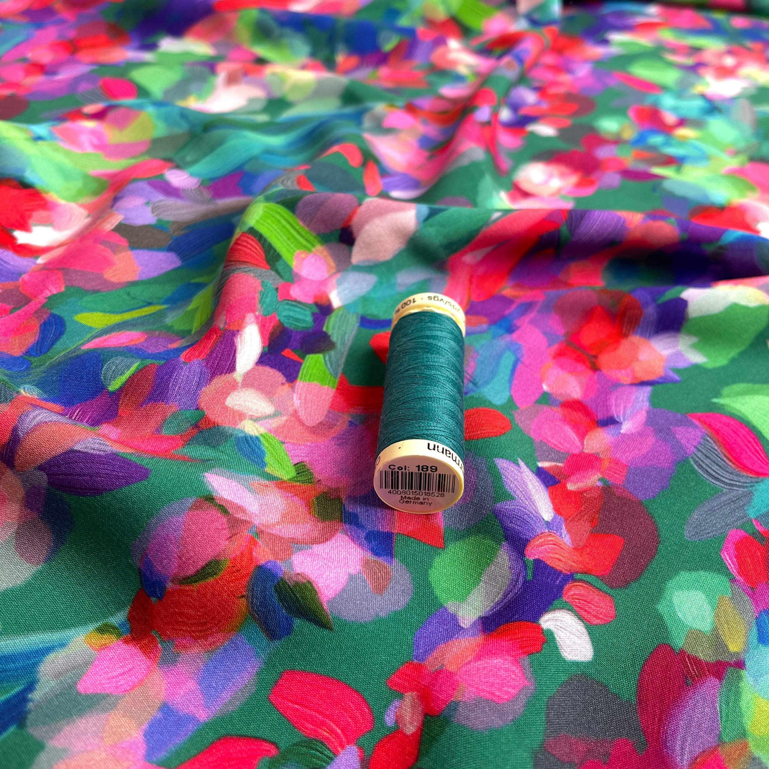 Summer Party - Lupine Petals Green ECOVERO™ Viscose