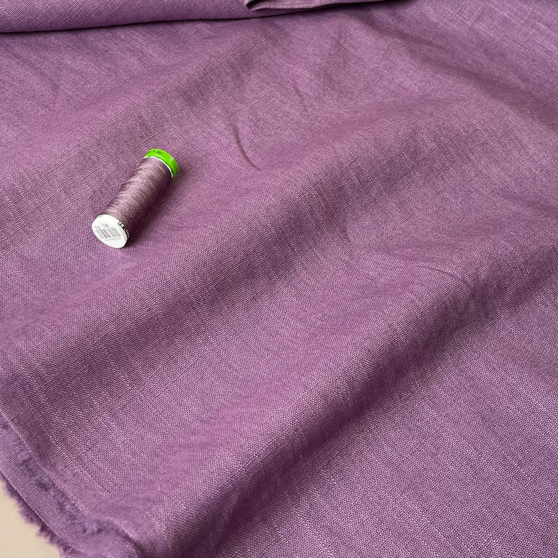 Breeze Dark Lavender - Enzyme Washed Linen Cotton Fabric