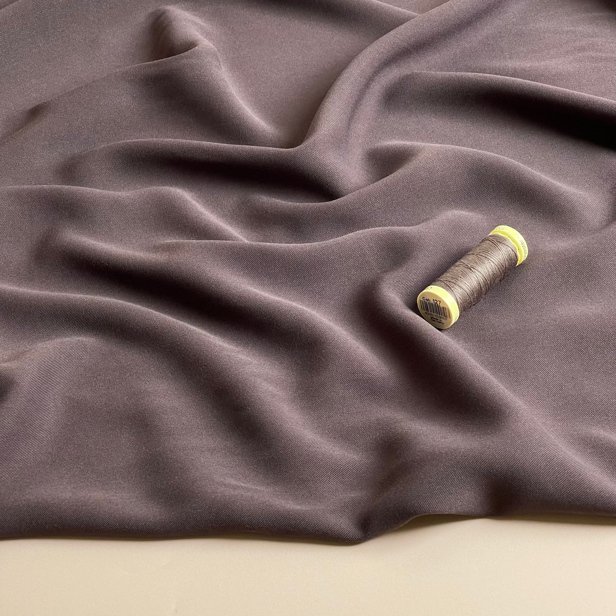 REMNANT 0.38 Metre - Grandeur Brown Viscose Twill Dress Fabric