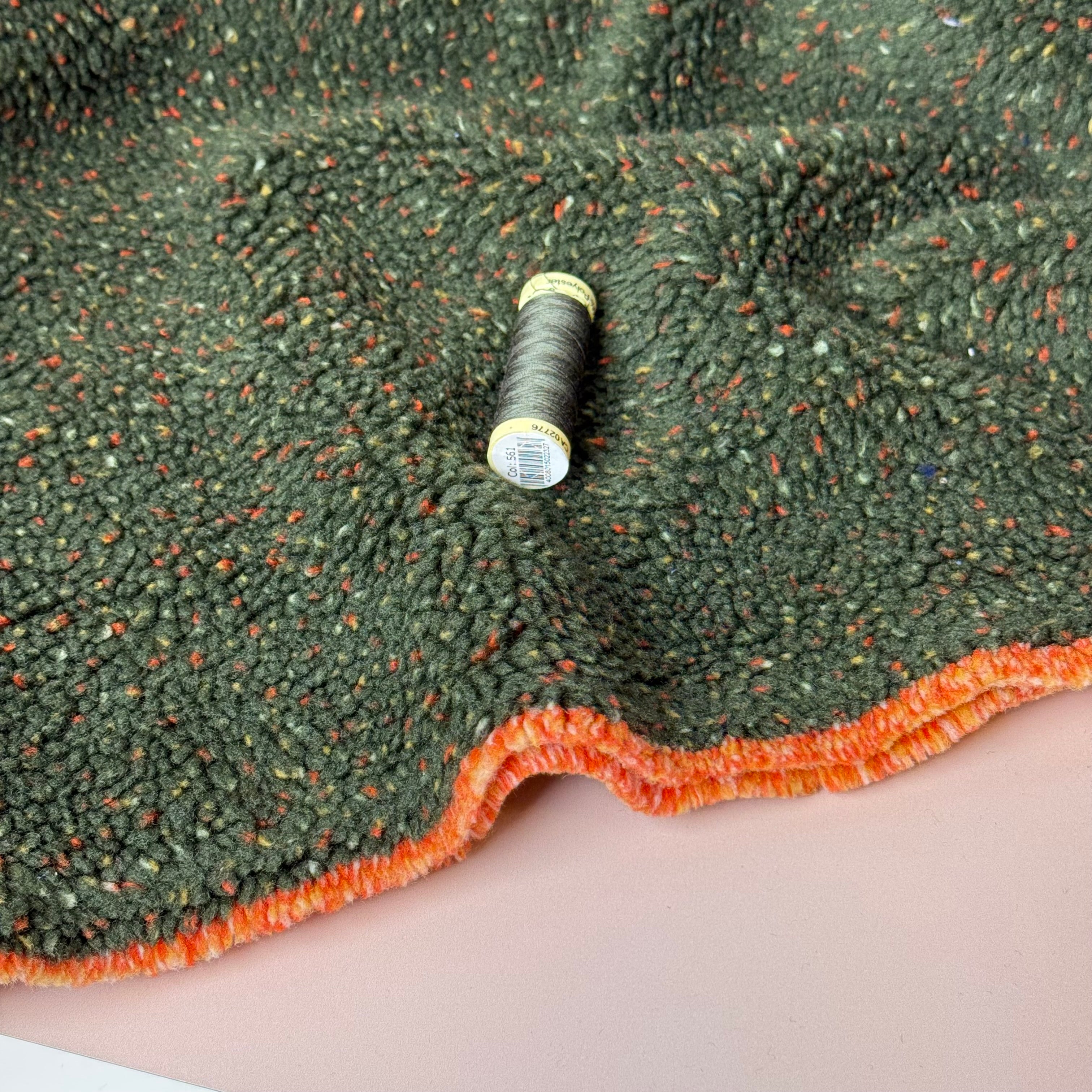 Speckles Forest Green Teddy Coating Fabric