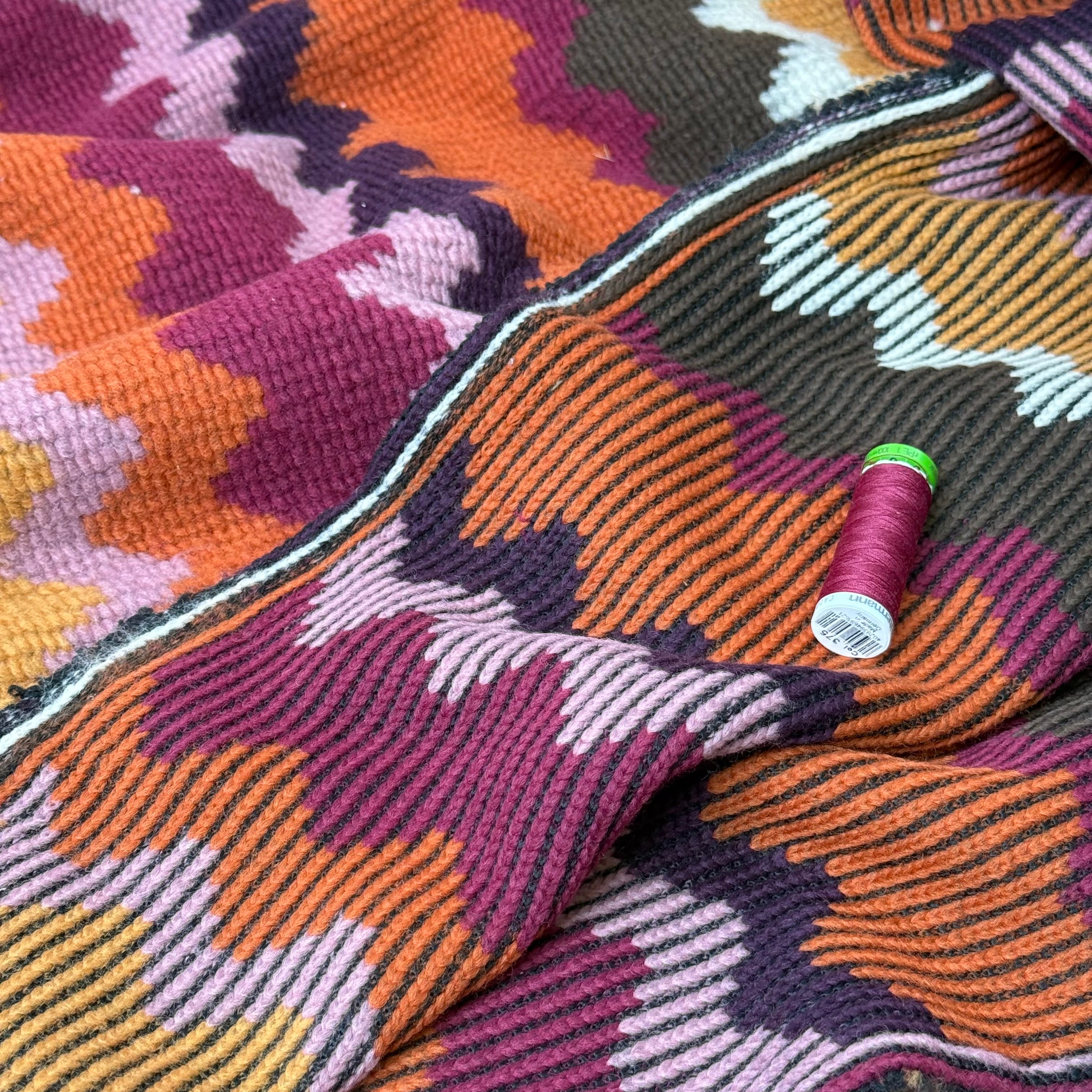 Jewel Zigzags Wool Blend Knitted Fabric