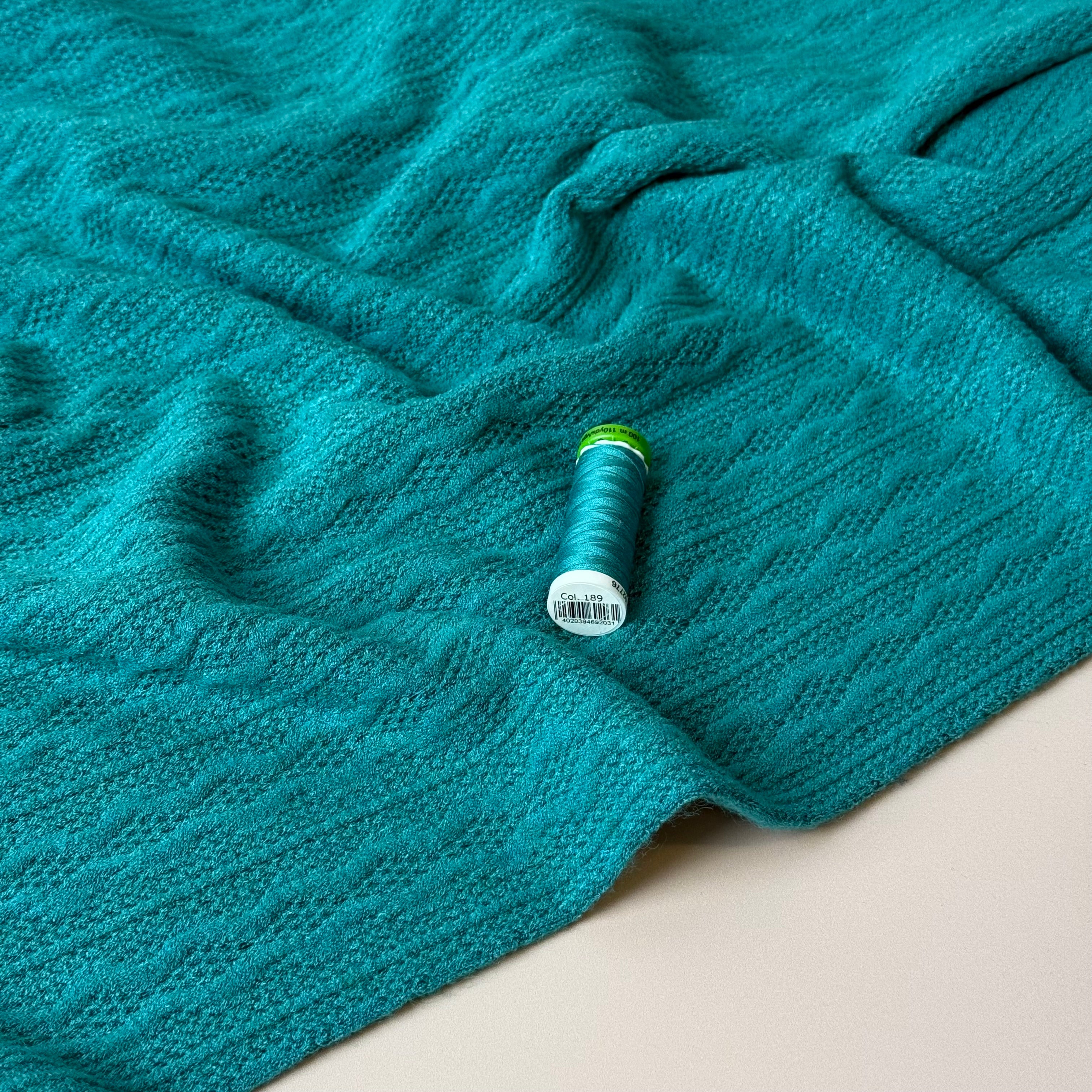 Lace Viscose Blend Sweater Knit in Teal