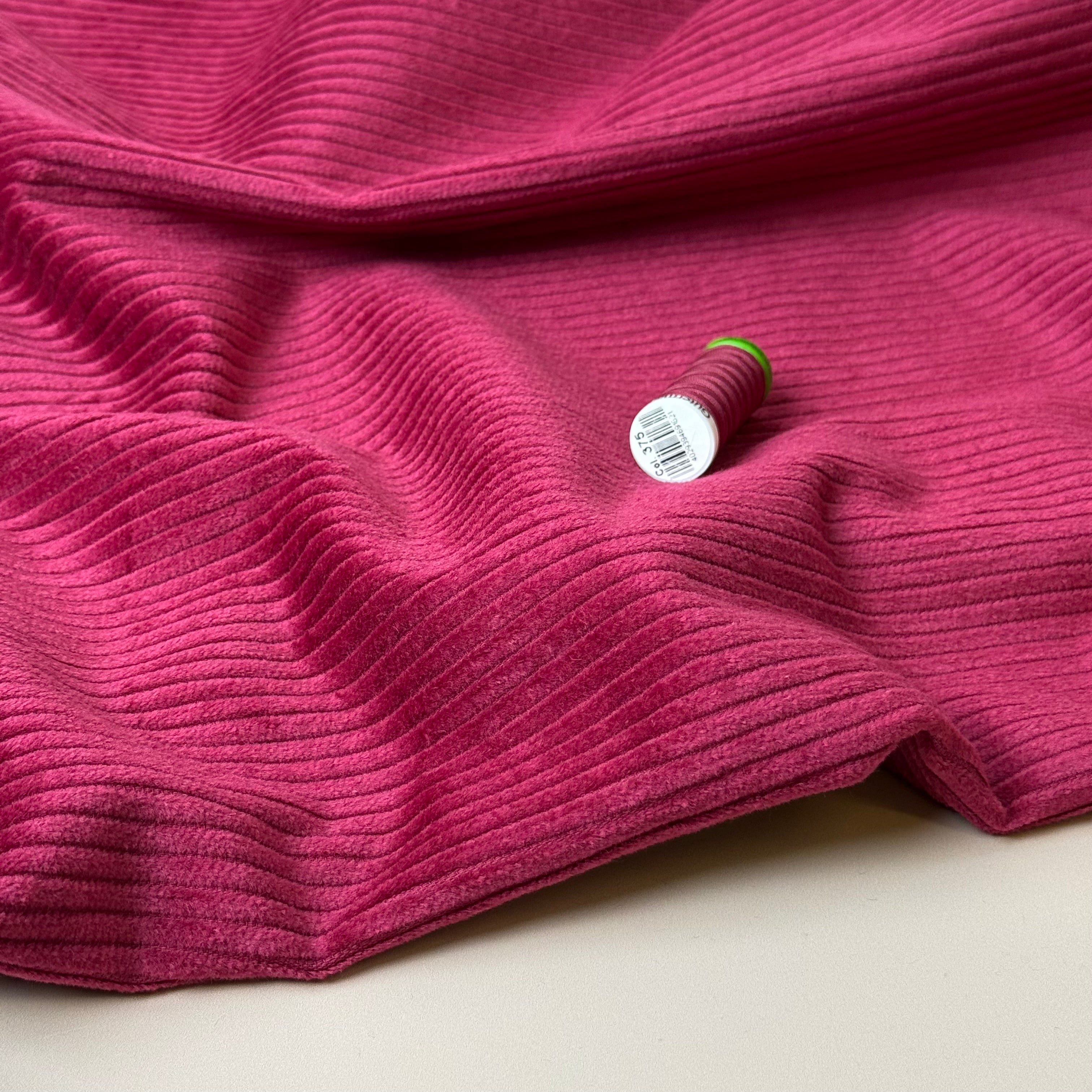 Pure Cotton Washed Corduroy 4.5W in Cerise