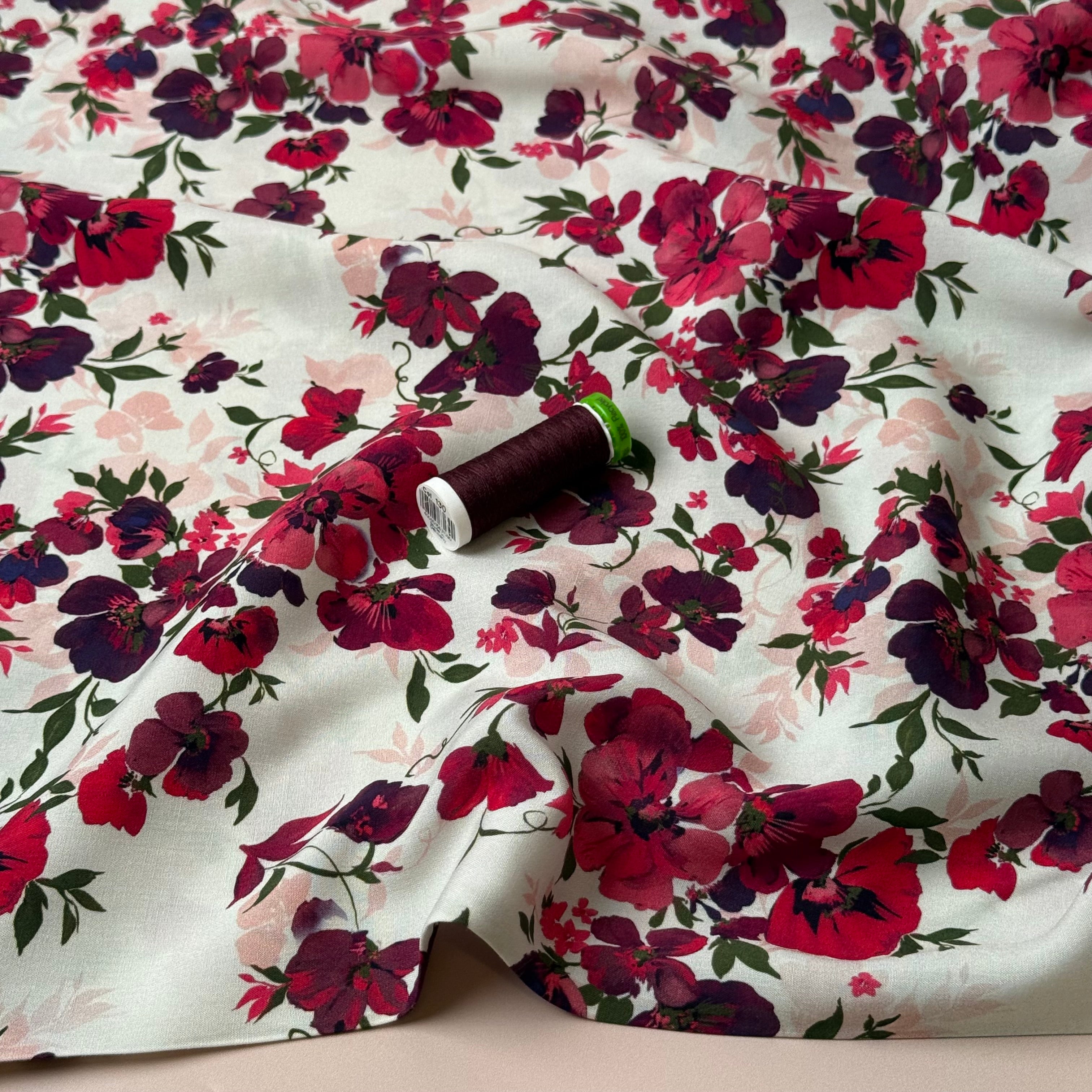 Rosehip Garden LENZING™ ECOVERO™ Viscose Fabric