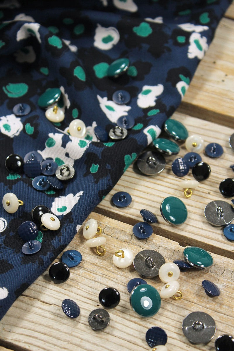 REMNANT 0.85 Metre - Églantine & Zoé - Carlota Atlantic Blue ECOVERO™ Viscose Twill Fabric