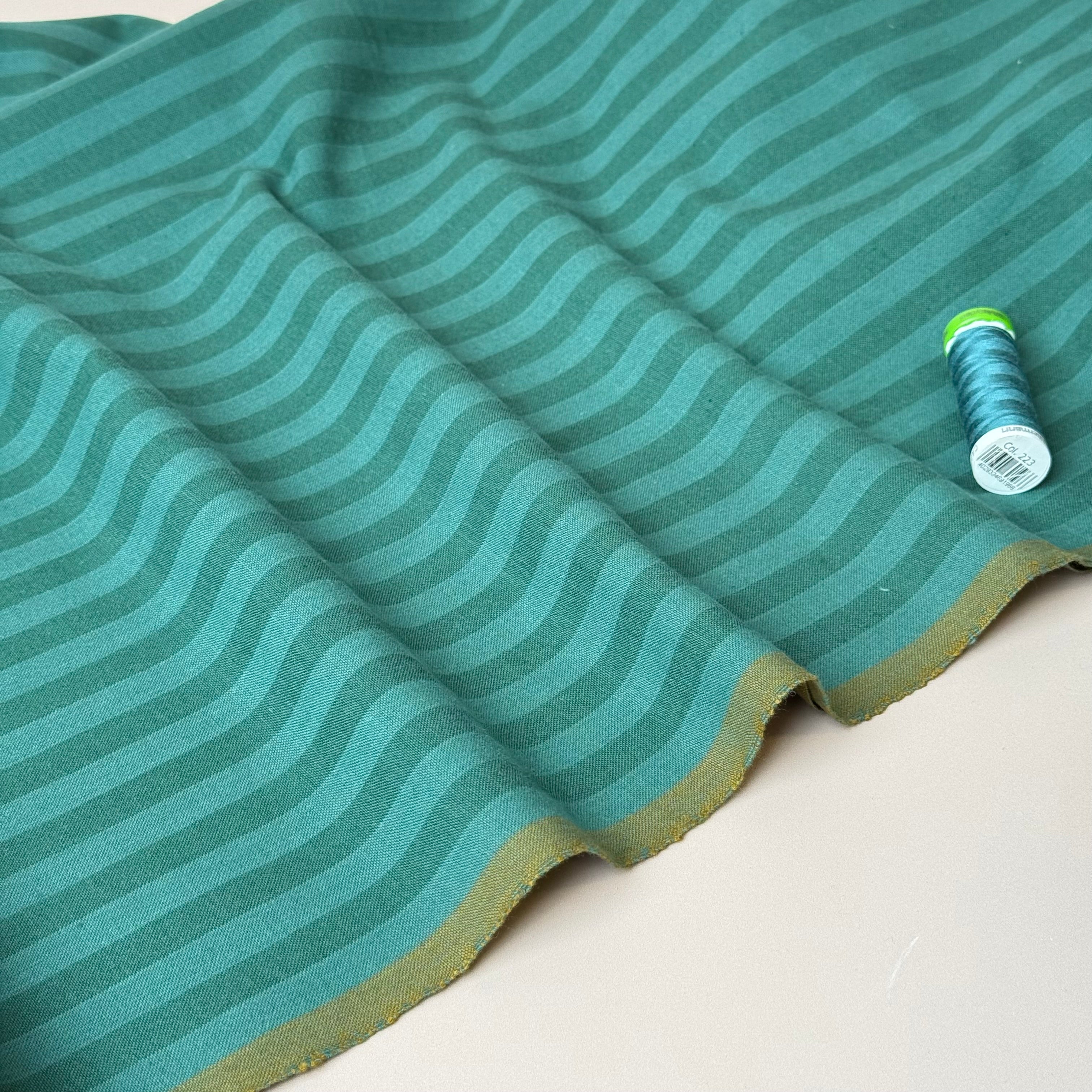 Fableism Supply Co - Sun Stripes in Bottle Green Yarn Dyed Cotton