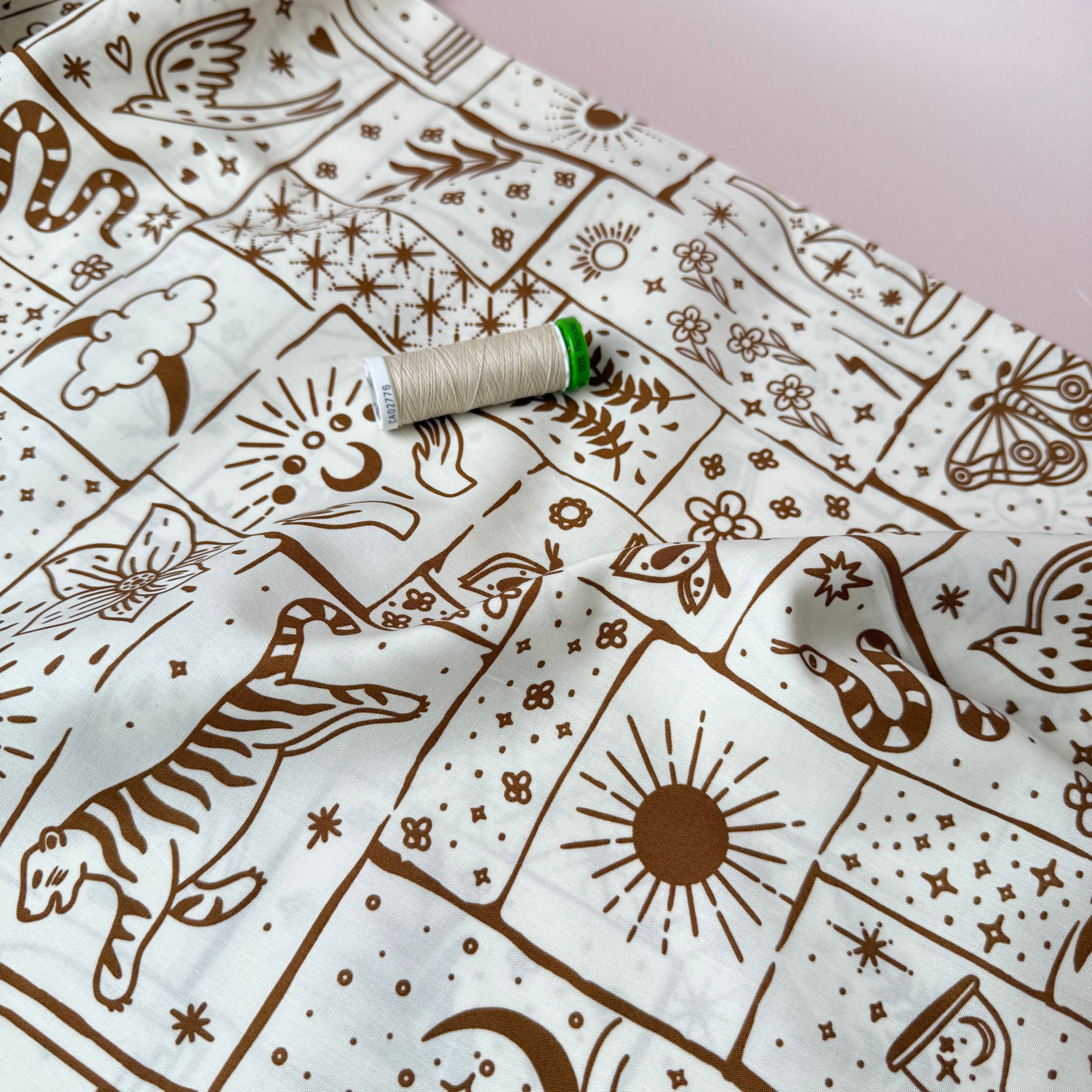 Boho Off-White Cotton Poplin Fabric