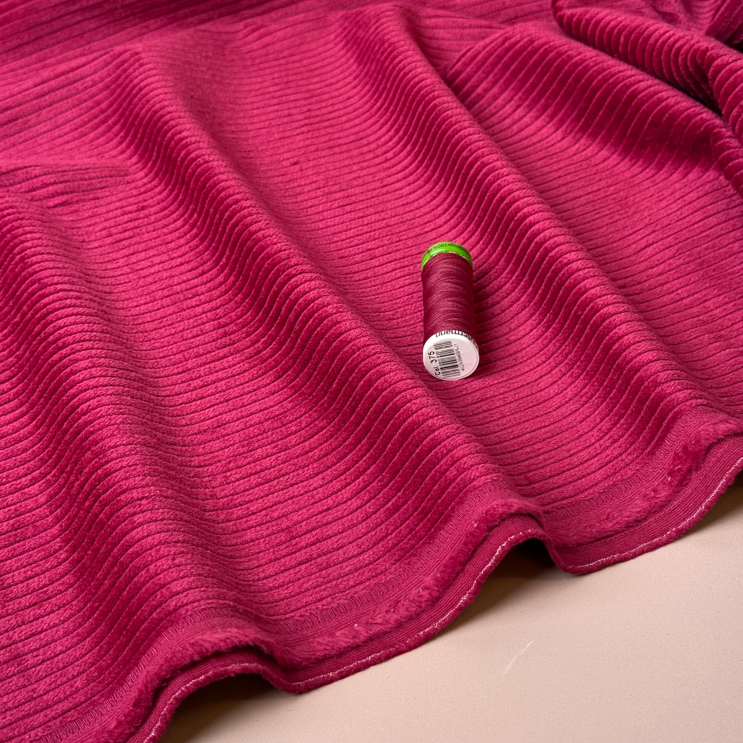 Pure Cotton Washed Corduroy 4.5W in Cerise