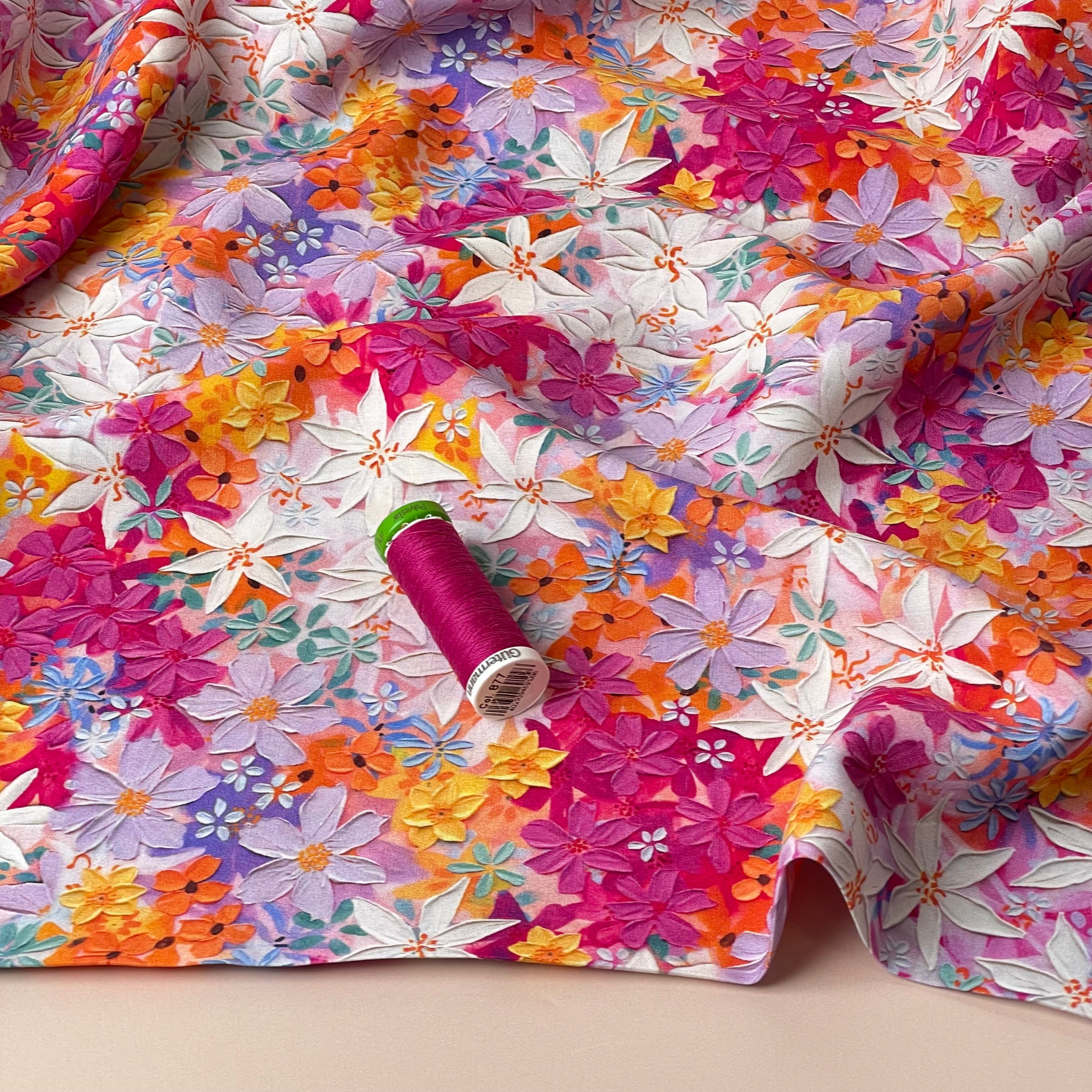 Sunny Meadow Viscose Fabric