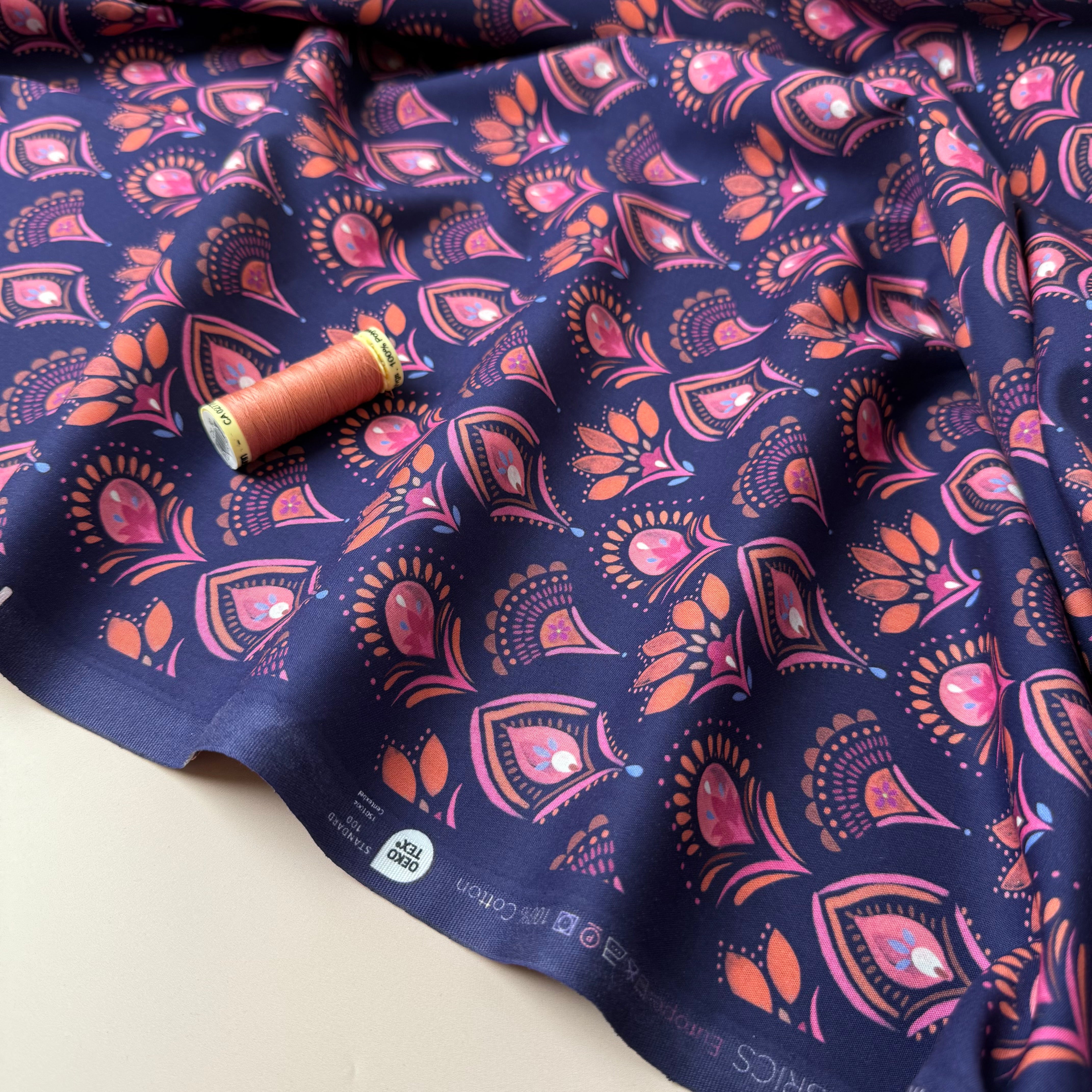 Ornament Flowers Fine Cotton Poplin Fabric